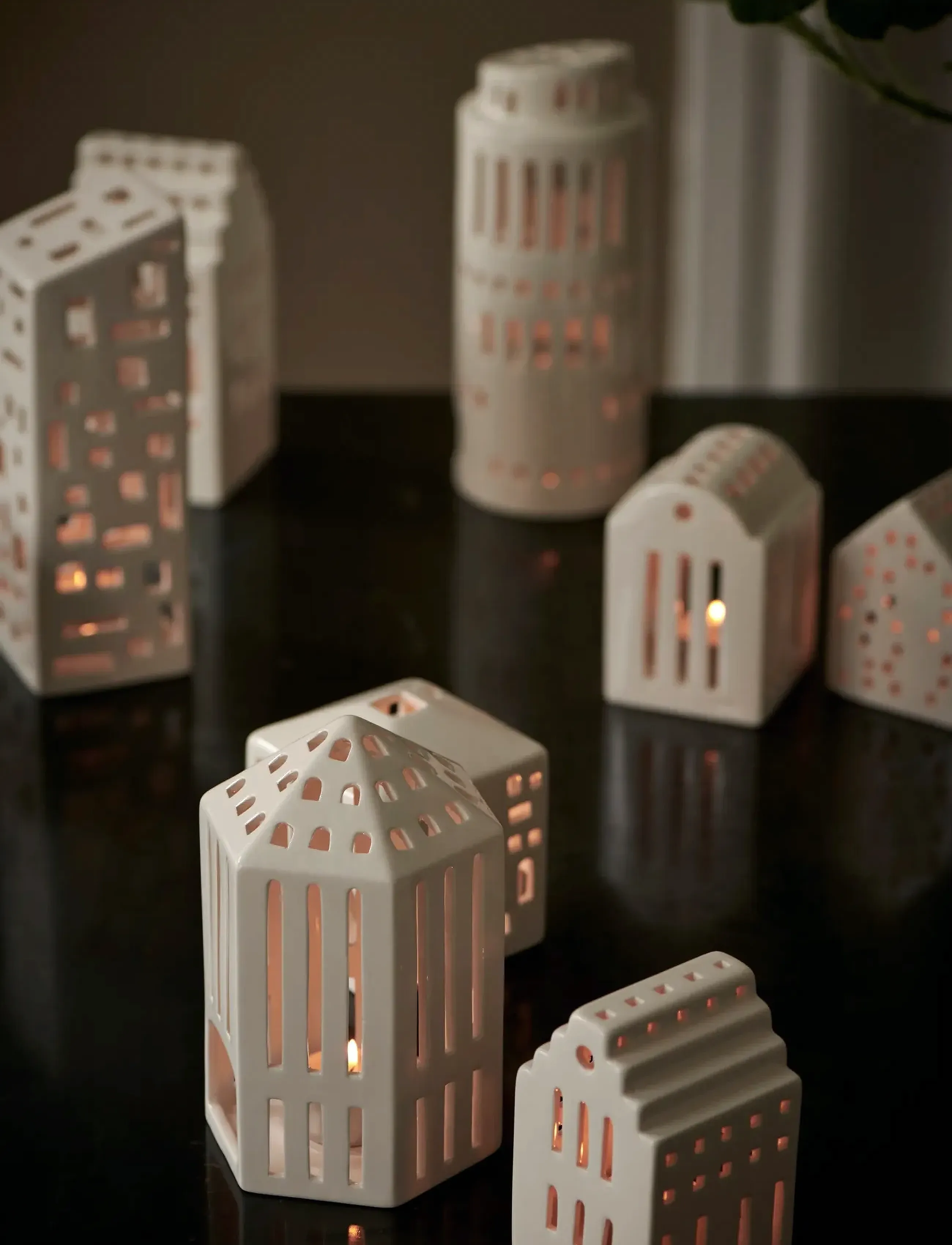 Kähler Urbania Lyshus Langkirke, 10X7.5 cm, Candlesticks & Tealight Holders, Weiß - Indoor Lanterns, Homeware