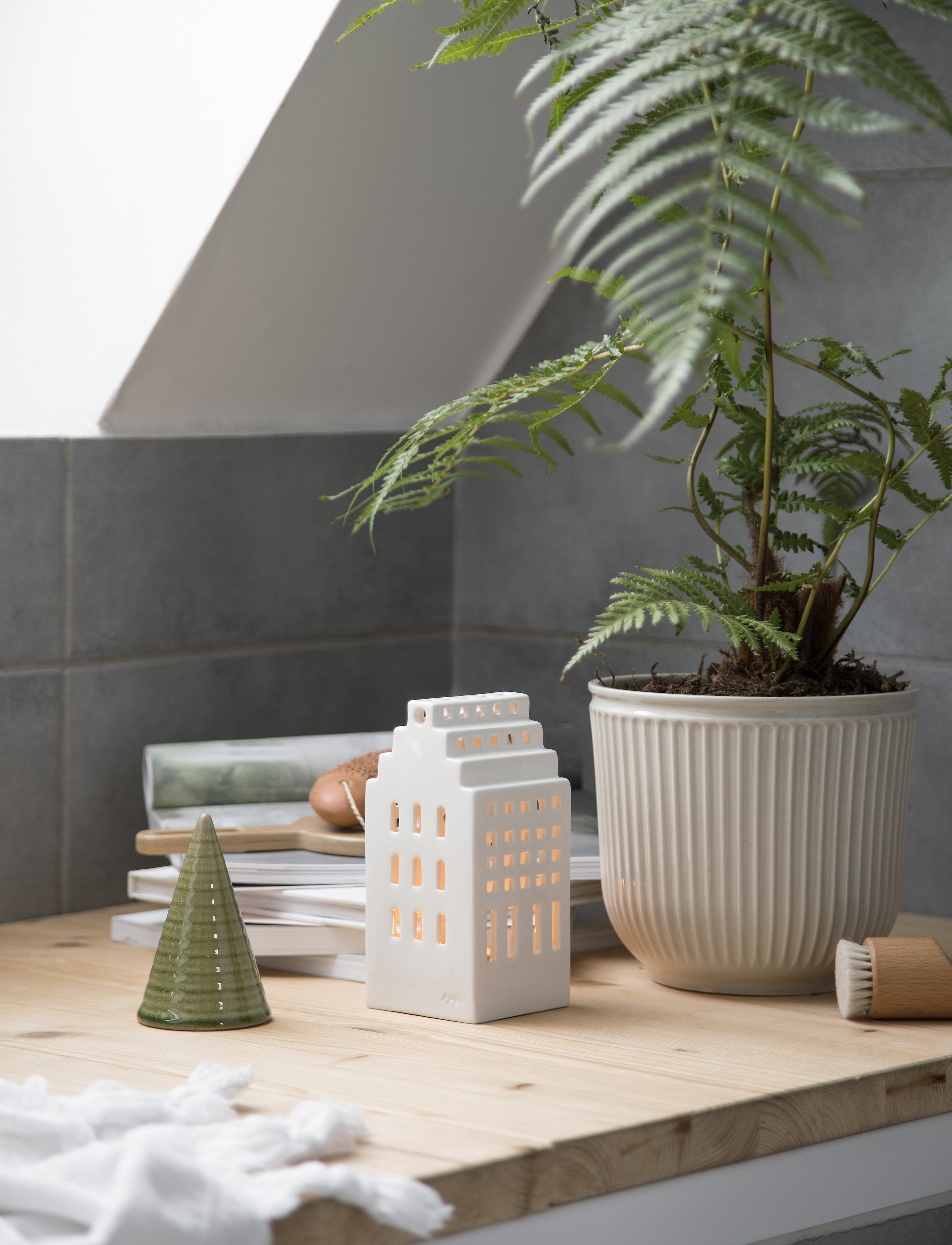 Kähler Urbania Lyshus Herregård, 17X8 cm, Candlesticks & Tealight Holders, Weiß - Indoor Lanterns, Homeware