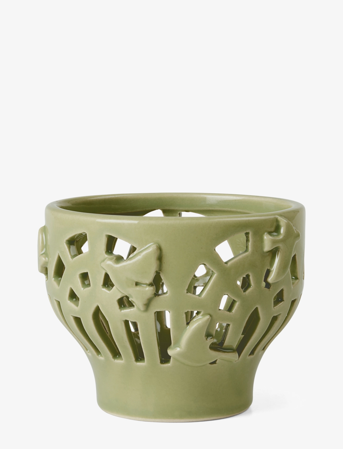 Kähler Orangery Tealight holder Ø9.5 cm spring leaf - Kodusisustus - SPRING LEAF / green