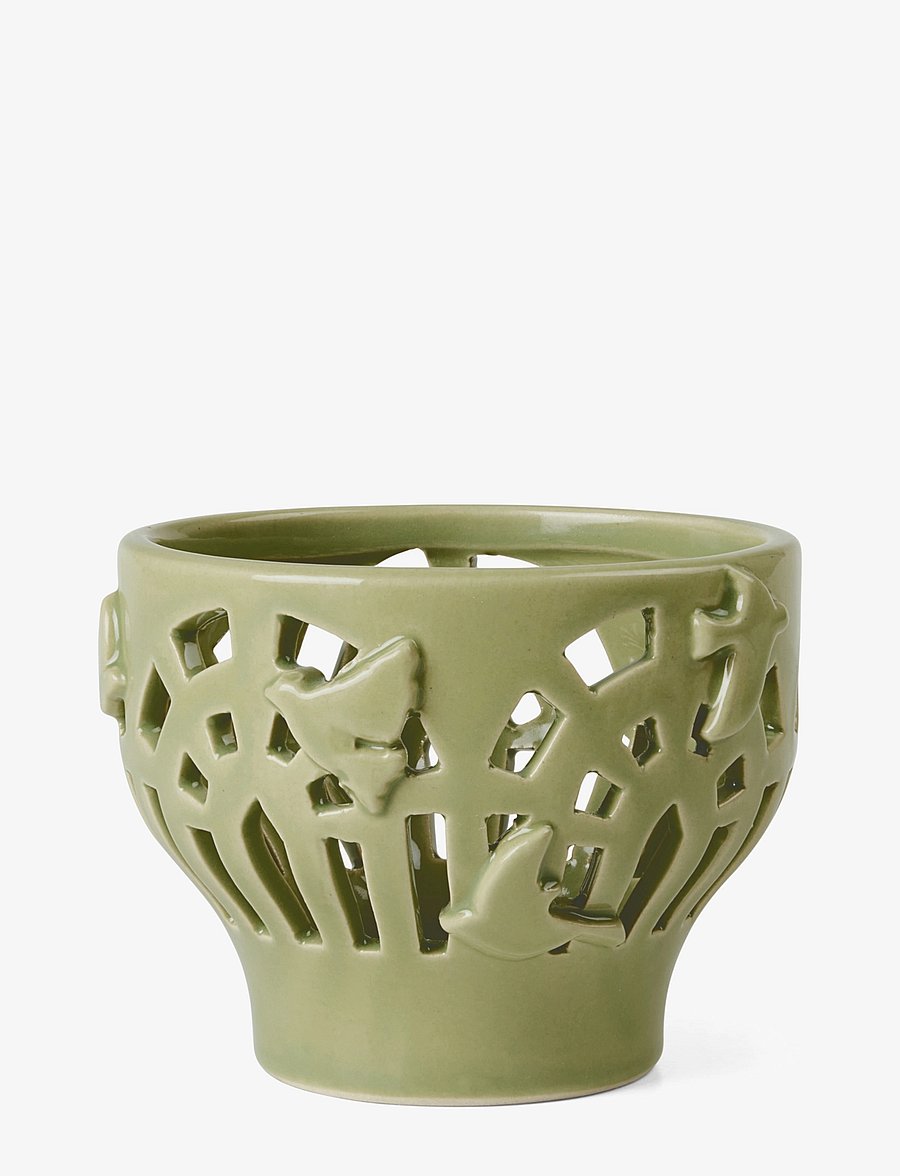 Kähler - Orangery Tealight holder Ø9.5 cm spring leaf - teeküünlahoidjad - spring leaf - 1