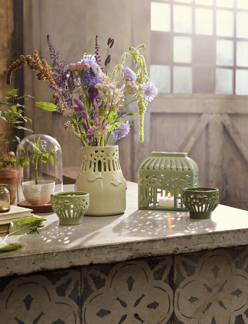 Kähler - Orangery Tealight holder Ø9.5 cm spring leaf - nach preis einkaufen - spring leaf - 3