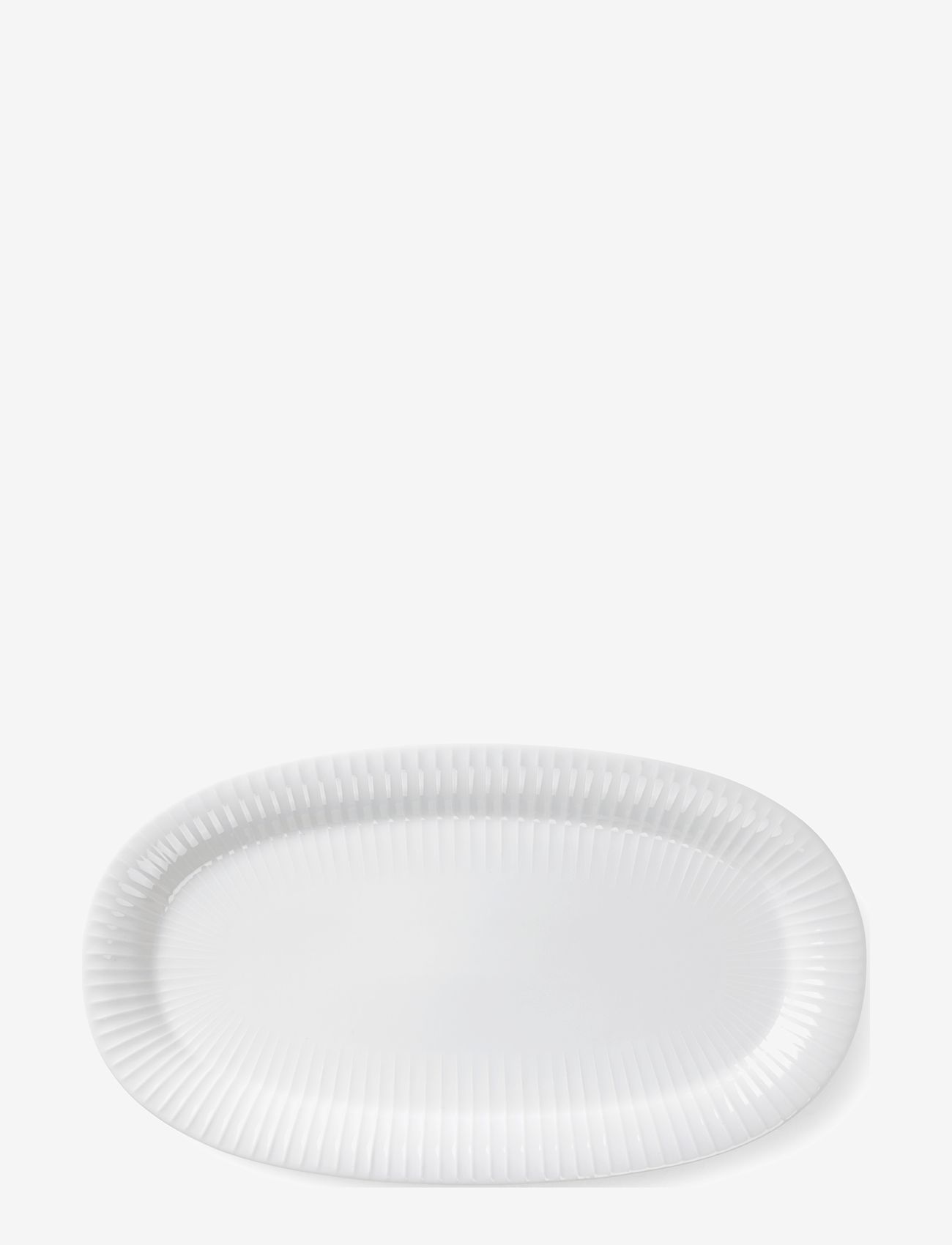 Kähler - Hammershøi Oval serving dish 40x22.5 white - trauki uz kājas un šķīvji servēšanai - white - 1