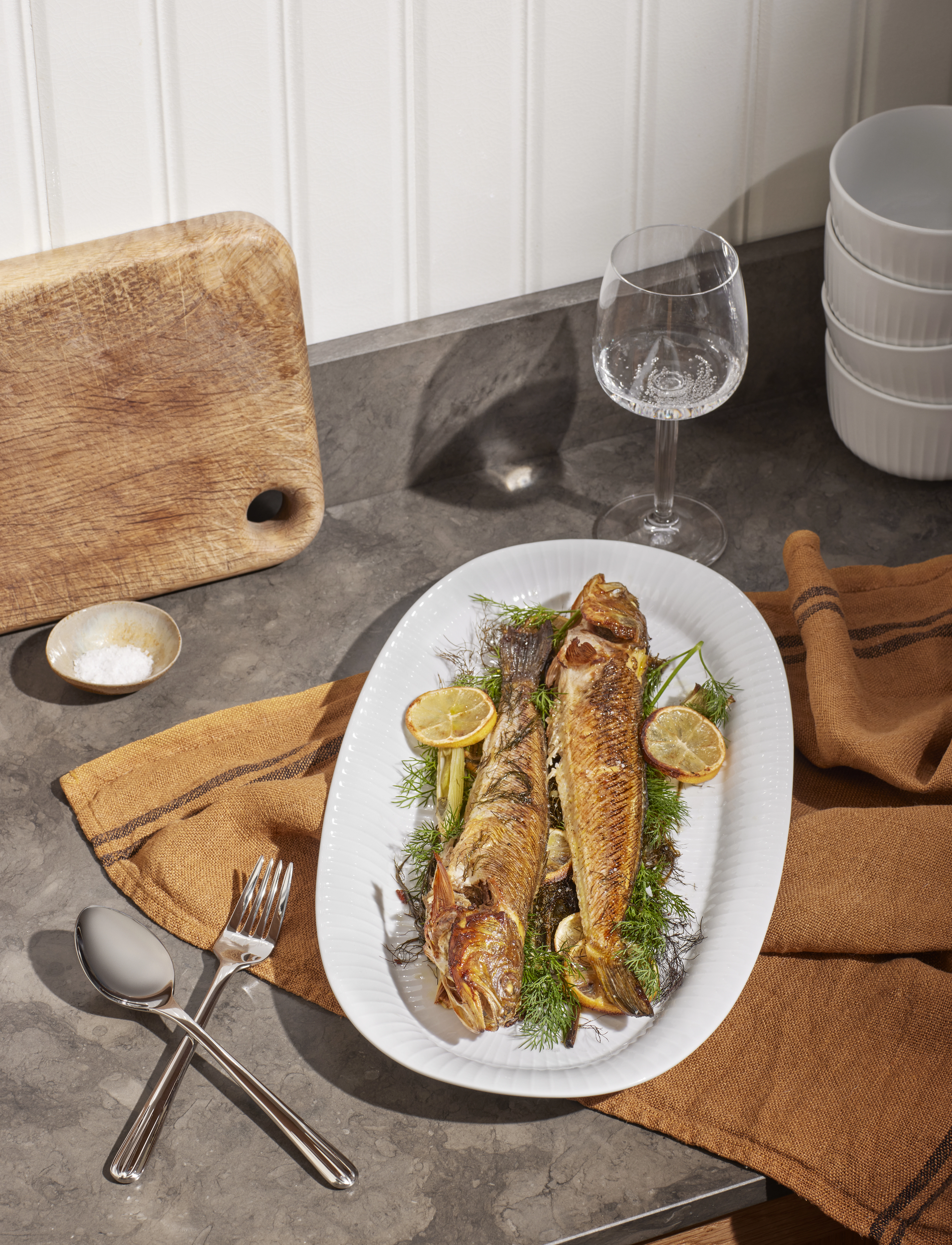 Kähler Hammershøi Ovalt Serveringsfad 40X22.5 Hvid, One Size 22, Serving Dishes, Weiß - Platters, Homeware
