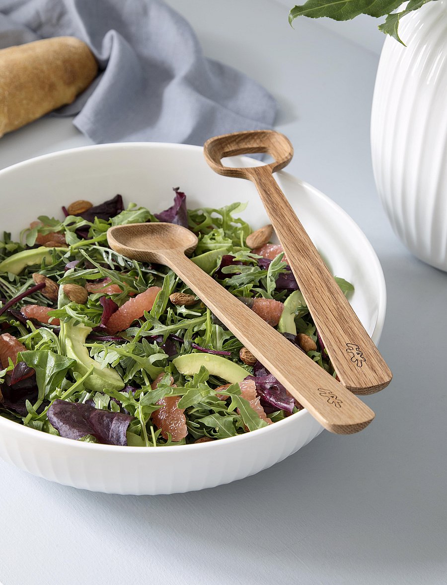 Kähler - Hammershøi Salad serving set oak - nach preis einkaufen - oak - 0