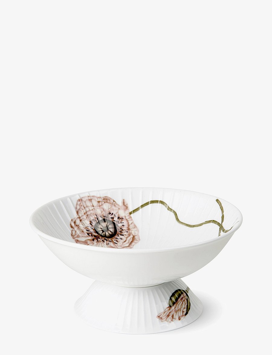 Kähler - Hammershøi Poppy Bowl on stand Ø16 cm white w. deco - serveerimisnõud - white w. deco - 1