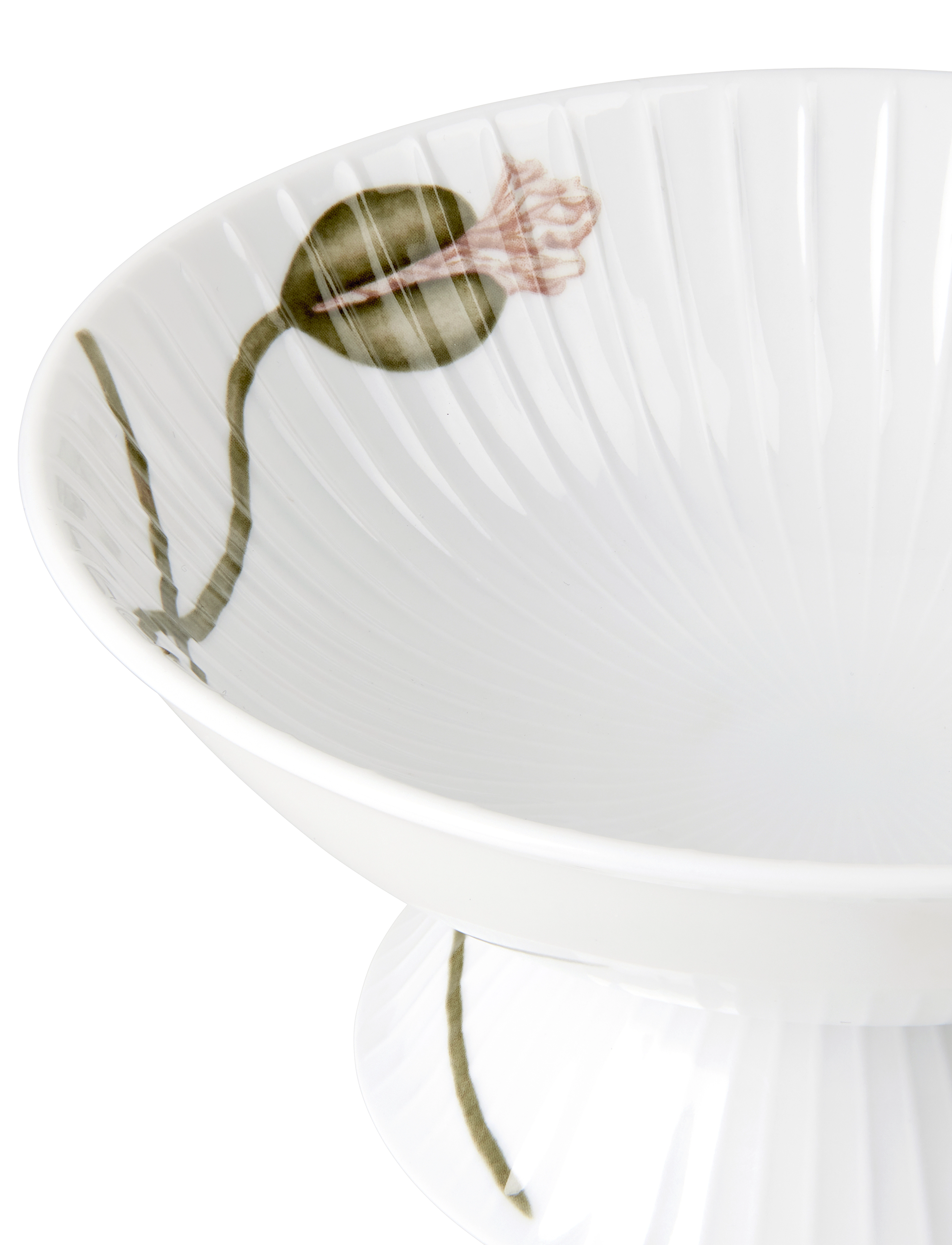 Kähler - Hammershøi Poppy Bowl on stand Ø16 cm white w. deco - saladiers de service - white w. deco - 3