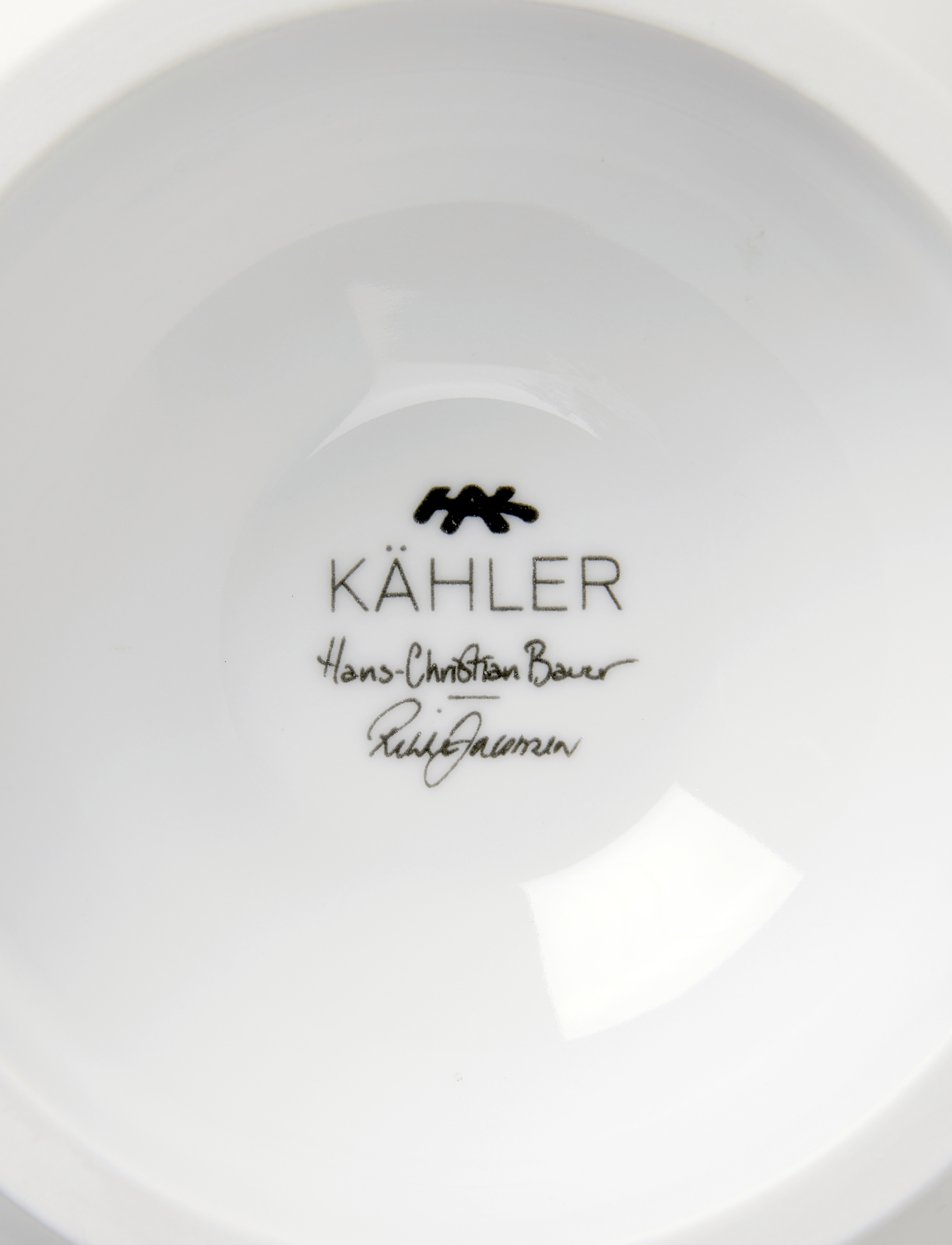 Kähler - Hammershøi Poppy Bowl on stand Ø16 cm white w. deco - saladiers de service - white w. deco - 4