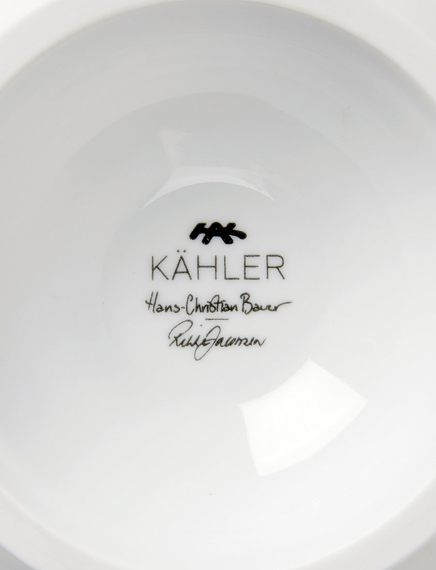 Kähler - Hammershøi Poppy Bowl on stand Ø16 cm white w. deco - serveerimisnõud - white w. deco - 4