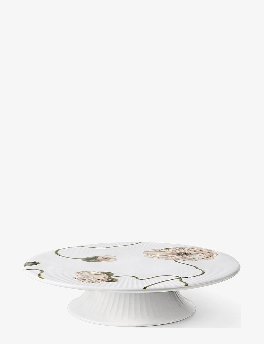 Kähler - Hammershøi Poppy Cake dish Ø30 cm white w. deco - white w. deco - 0