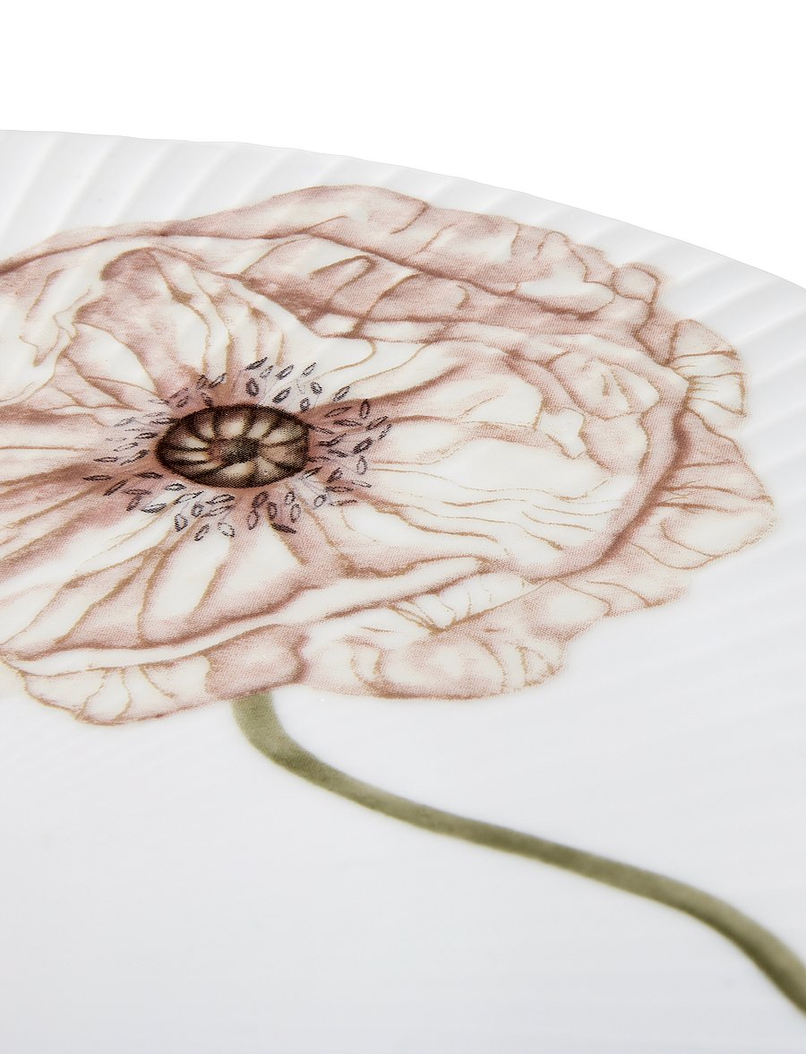 Kähler - Hammershøi Poppy Cake dish Ø30 cm white w. deco - white w. deco - 3