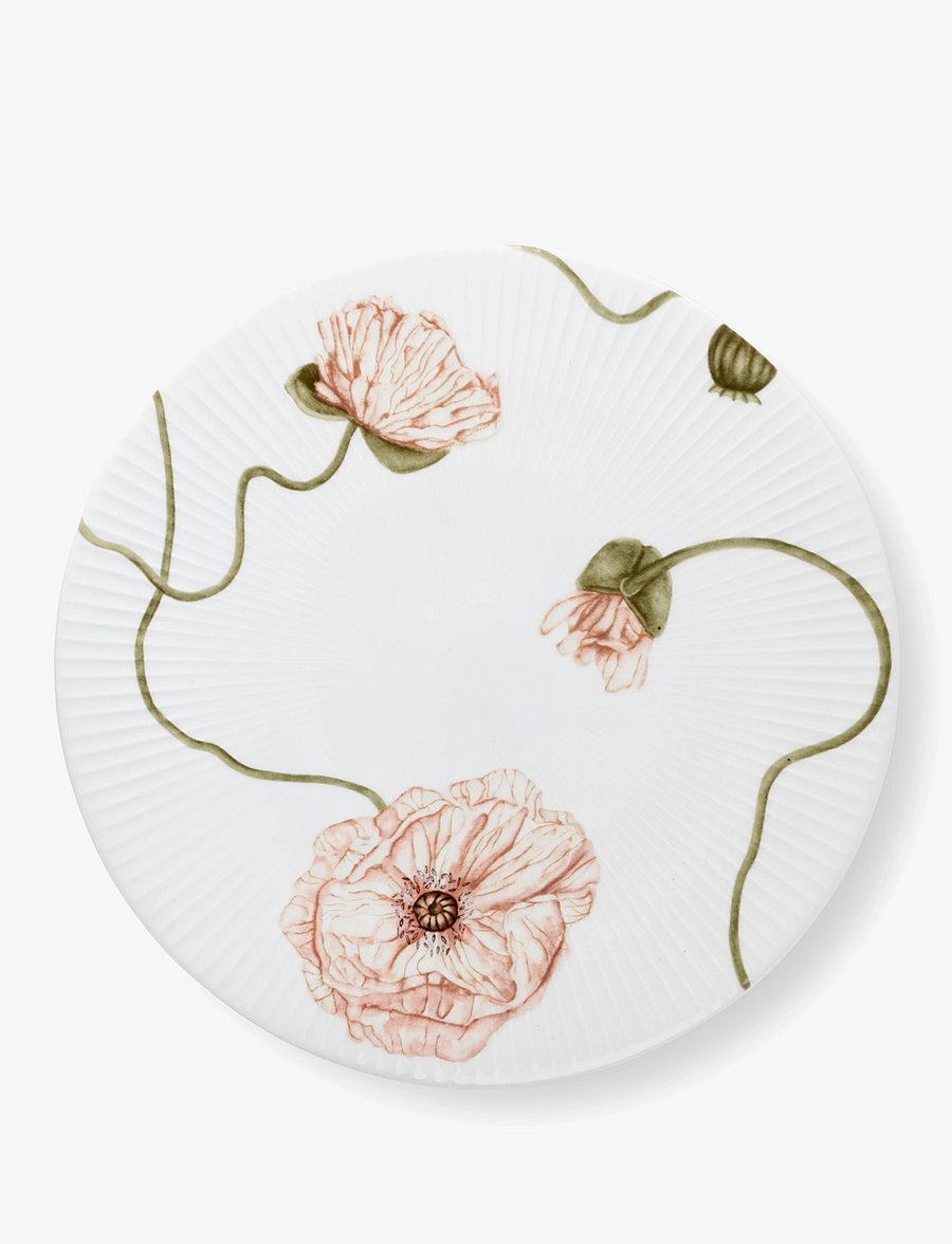 Kähler - Hammershøi Poppy Cake dish Ø30 cm white w. deco - white w. deco - 1