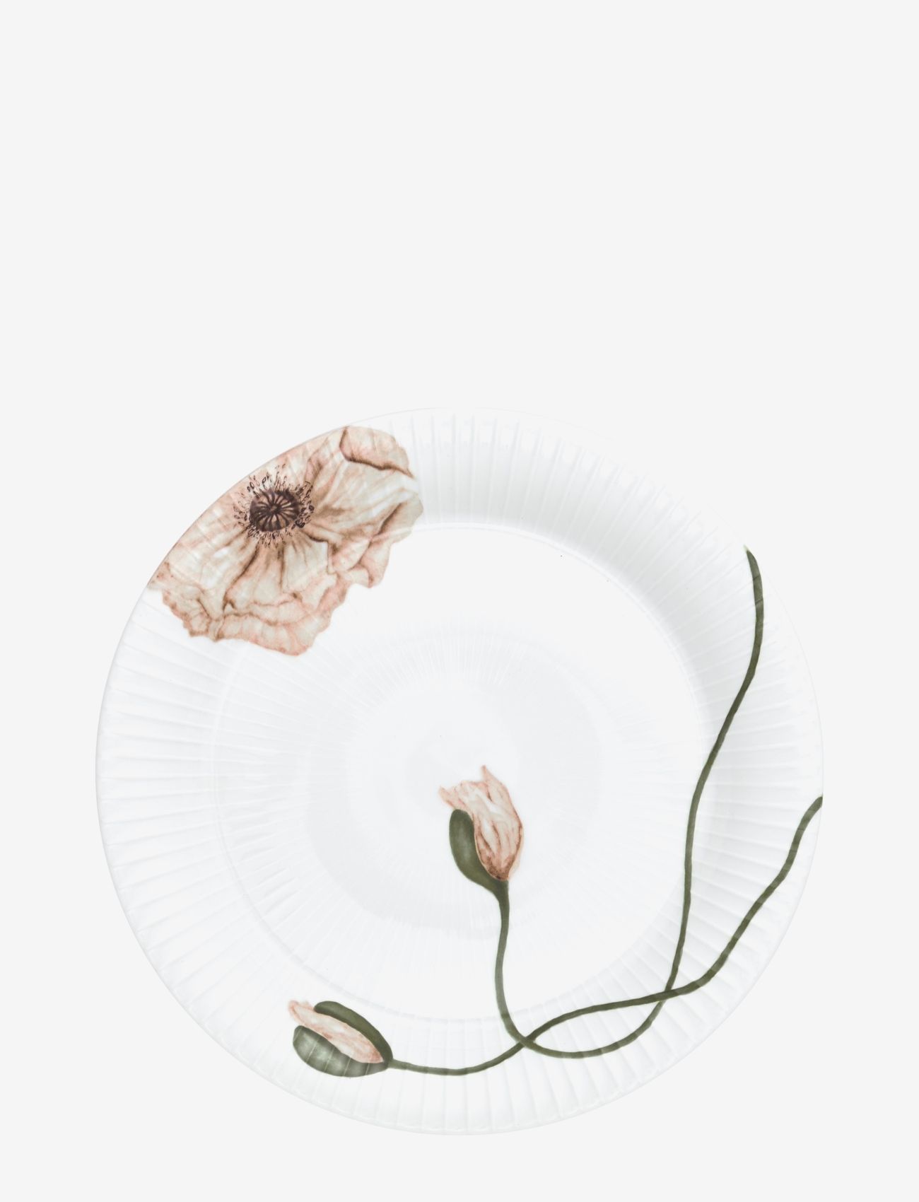 Kähler Hammershøi Poppy Plate w. deco - Teller - WHITE W. DECO / white