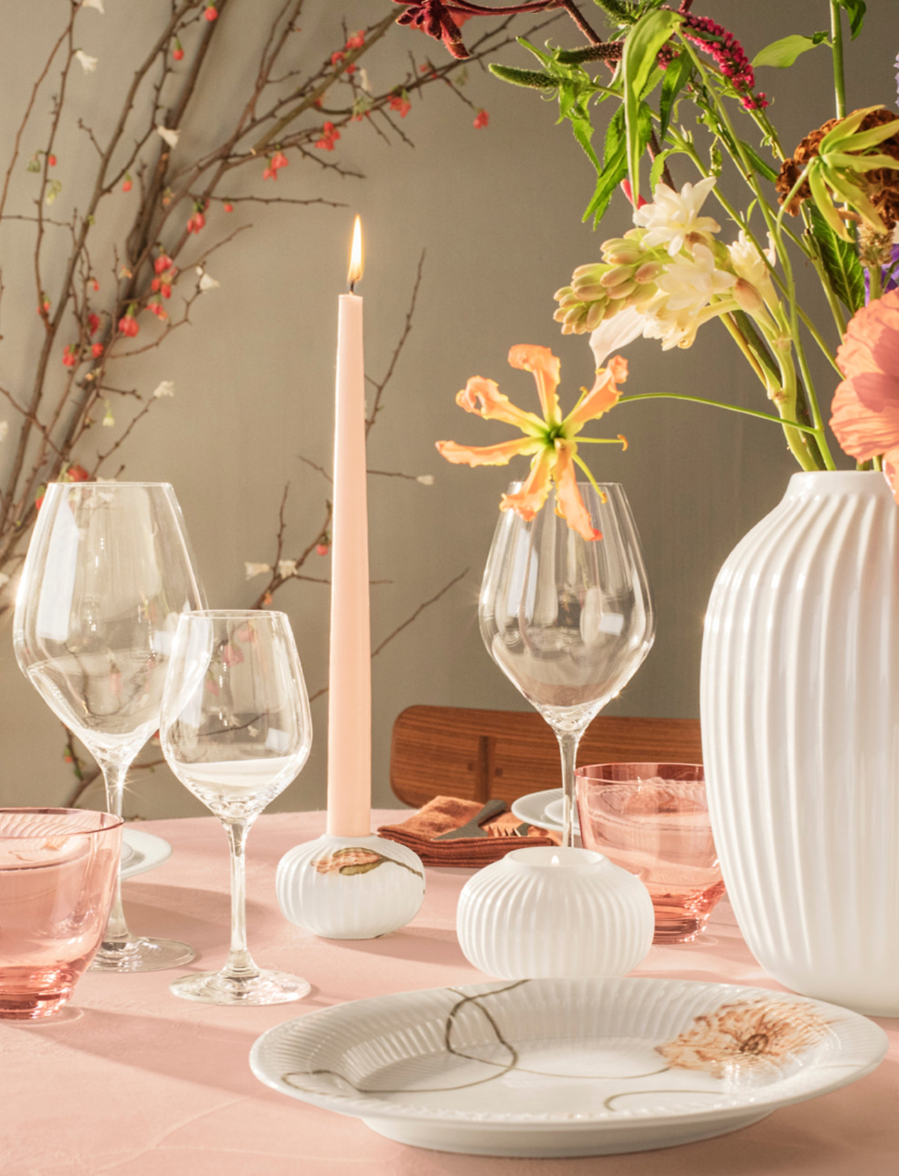Kähler Hammershøi Poppy Tallerken M. Deko, Ø 27 cm, White, Tallerkener > Små Tallerkener, Unisex
