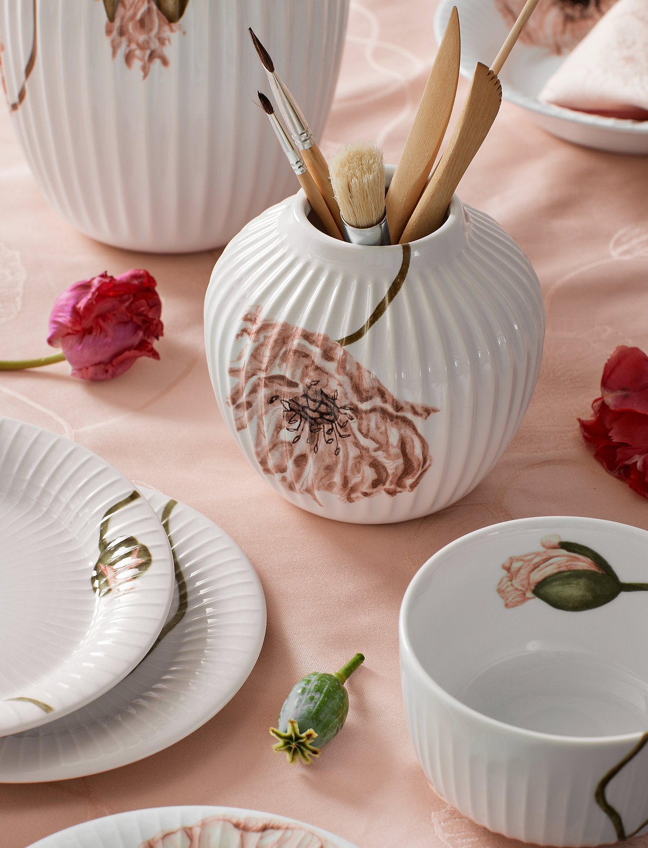Kähler - Hammershøi Poppy Plate w. deco - väikesed taldrikud - white w. deco - 0