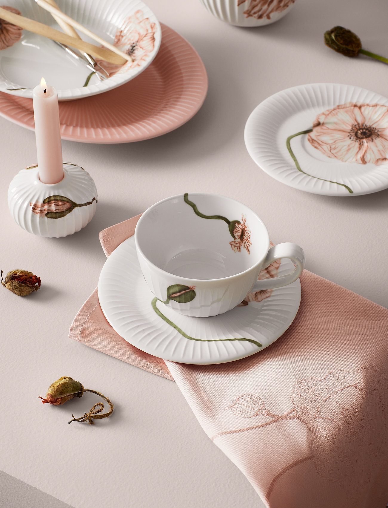 Kähler Hammershøi Poppy Tallerken M. Deko, Ø 19 cm, White, Tallerkener > Små Tallerkener, Unisex