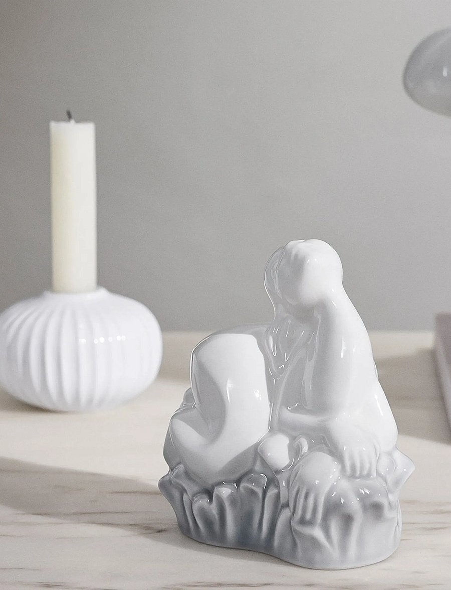 Kähler - Hammershøi Candle holder round Ø8 cm white (15364) - teeküünlahoidjad - white - 0