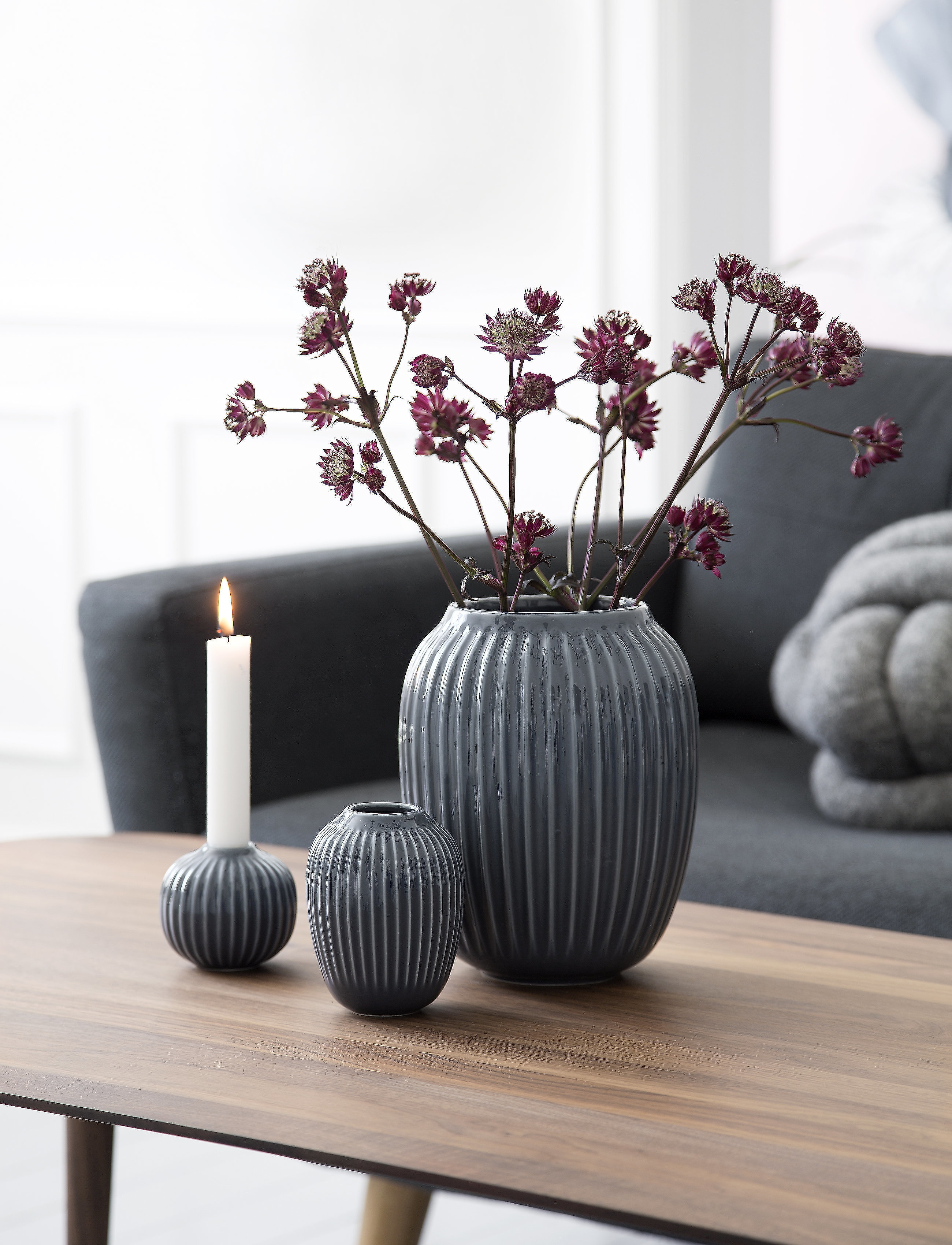 Kähler - Hammershøi Vase - alhaisimmat hinnat - anthracite grey - 2