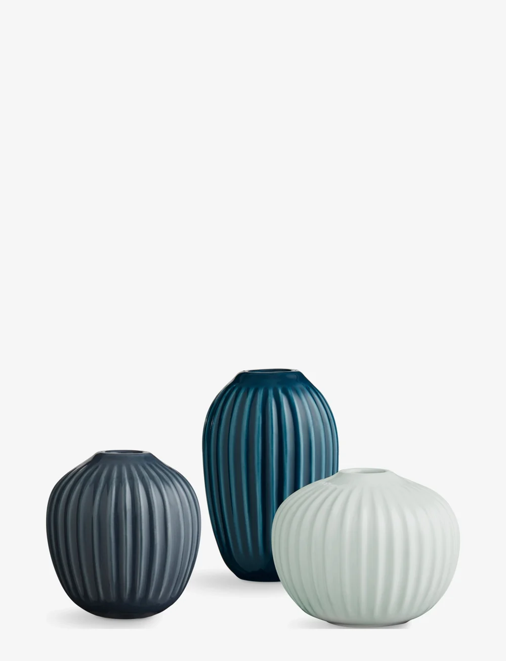 Kähler - Hammershøi Vase miniature green 3 pcs. - vasar - green - 0