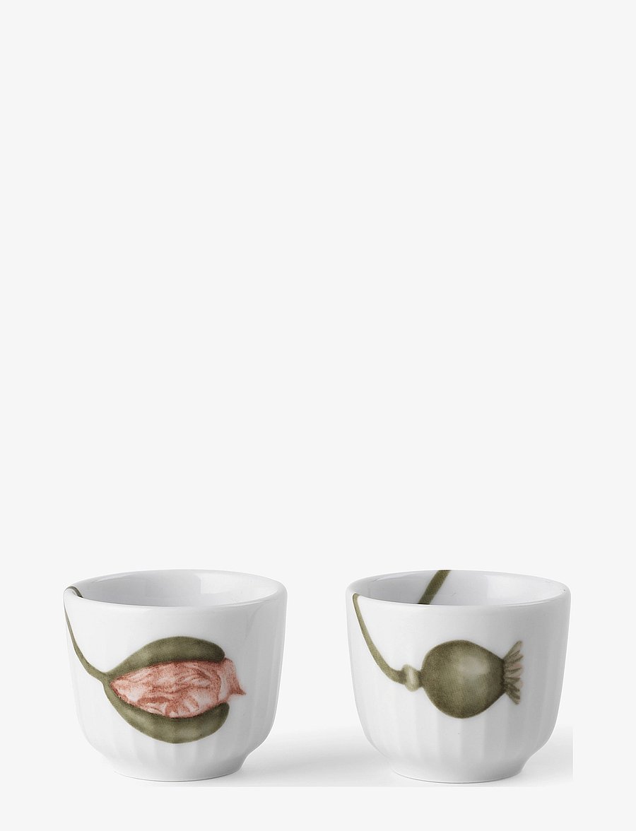 Kähler - Hammershøi Poppy Egg cup Ø5 cm w. deco 2 pcs. - eierbecher - white w. deco - 0