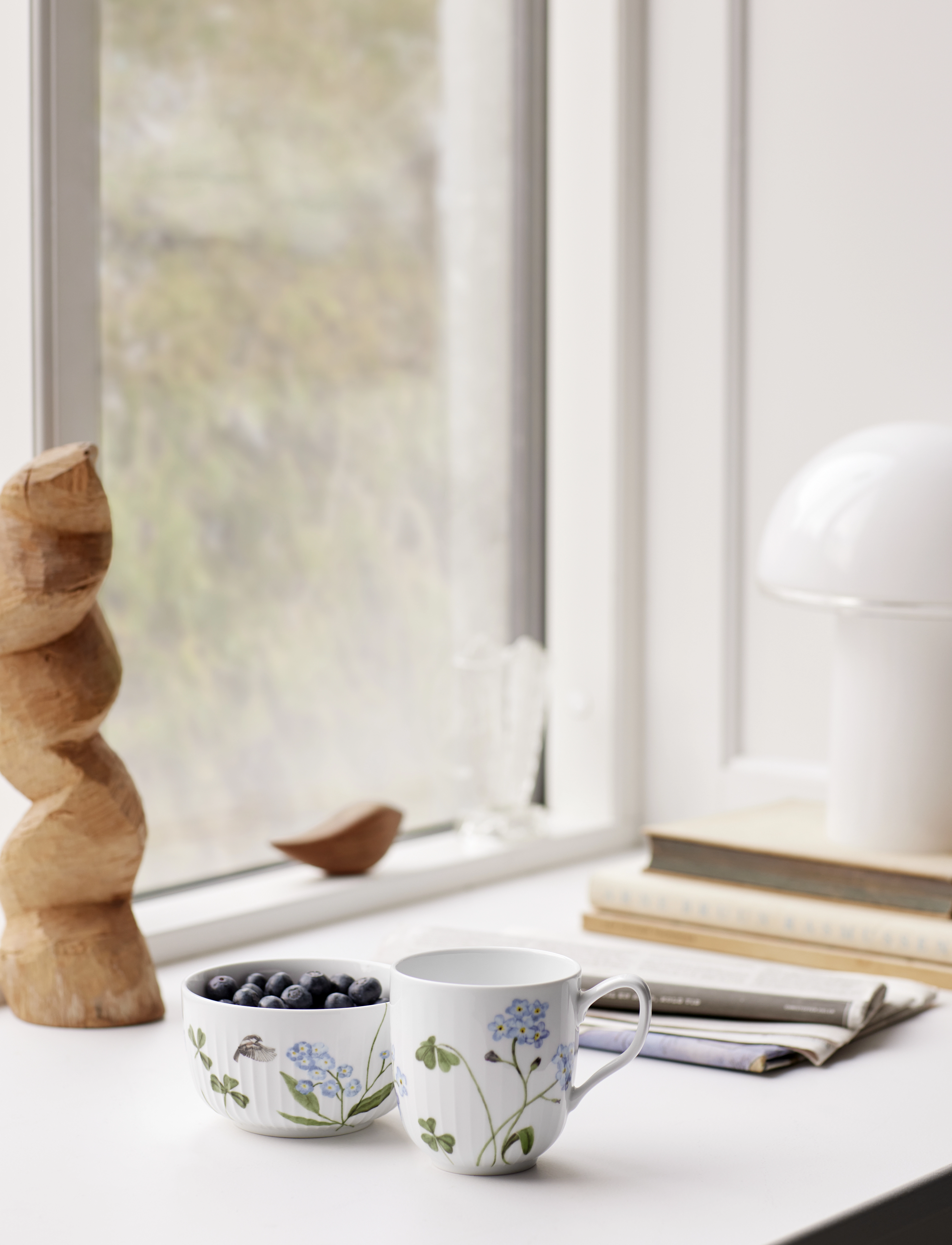 Kähler Hammershøi Summer Krus 33 Cl Forglemmigej, CL, Cups & Mugs, Weiß - Coffee Cups, Homeware