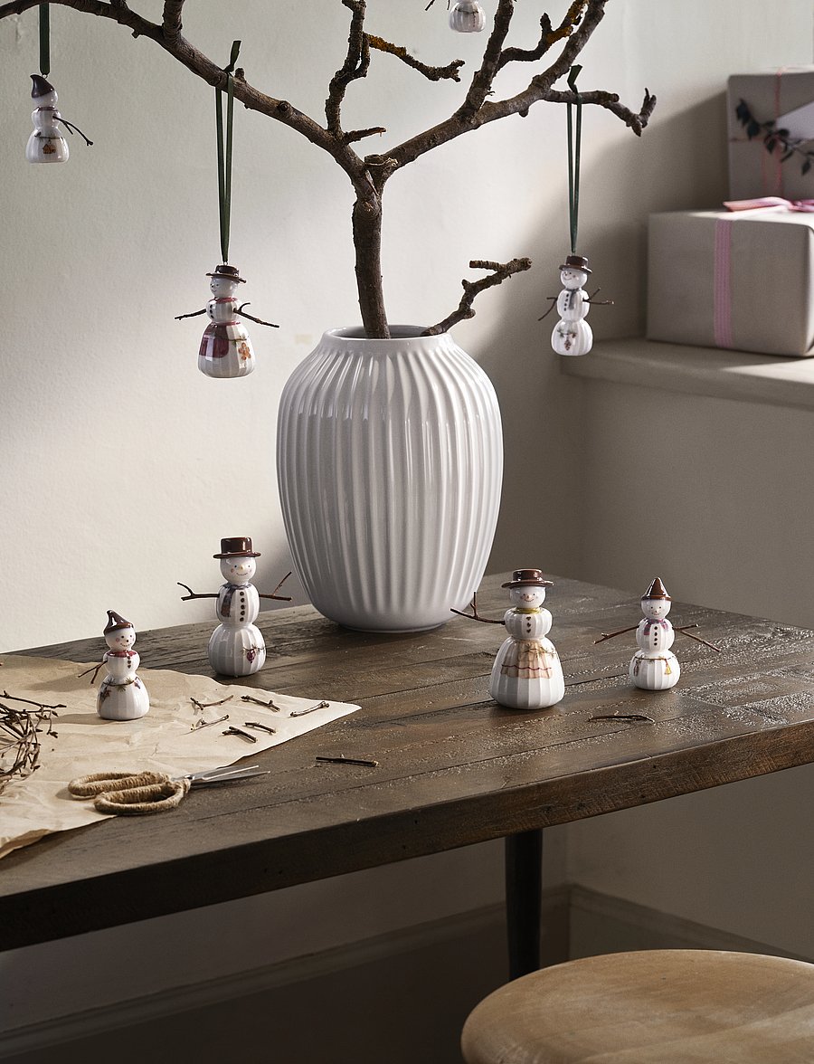 Kähler - Hammershøi Christmas Snöflicka H8 vit m. deko - white w. deco - 0