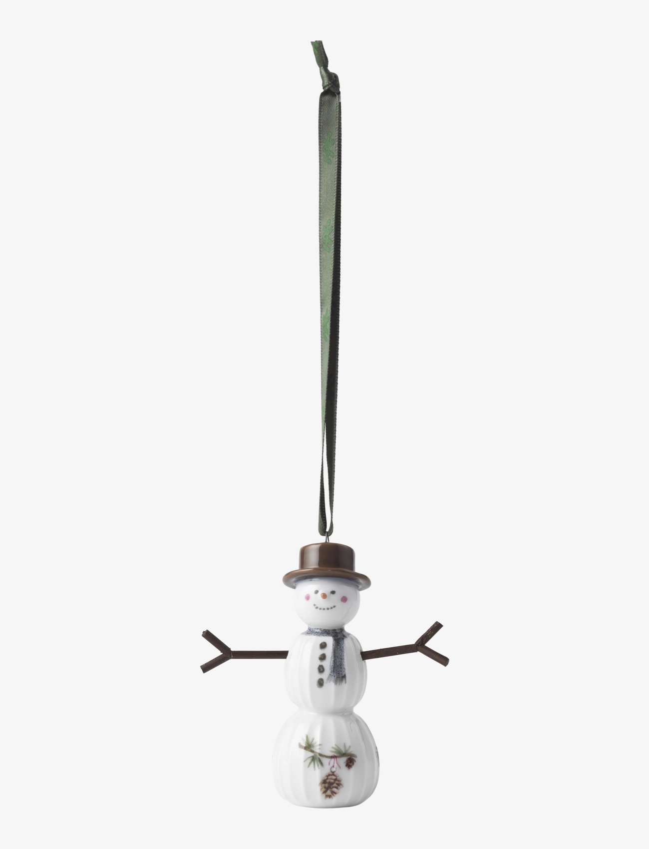 Kähler Hammershøi Christmas Snowman hanging variant H9.5 white w. deco - Kähler - WHITE W. DECO / white