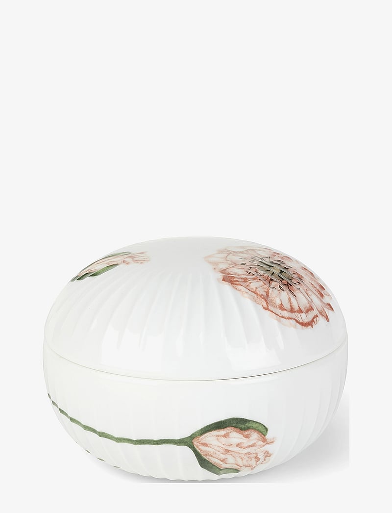 Kähler - Hammershøi Poppy Bonbonnière Ø12 cm w. deco - kodu - white w. deco - 0
