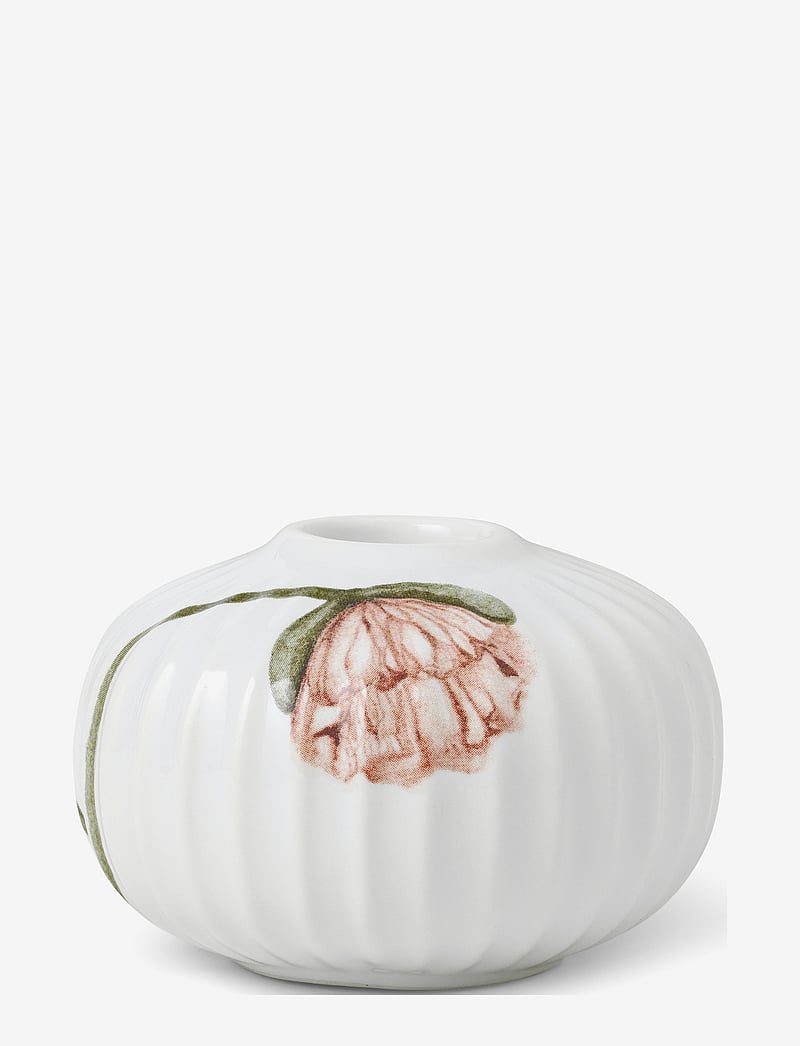 Kähler - Hammershøi Poppy Candle holder w. deco - kerzenhalter & kerzenständer - white w. deco - 0