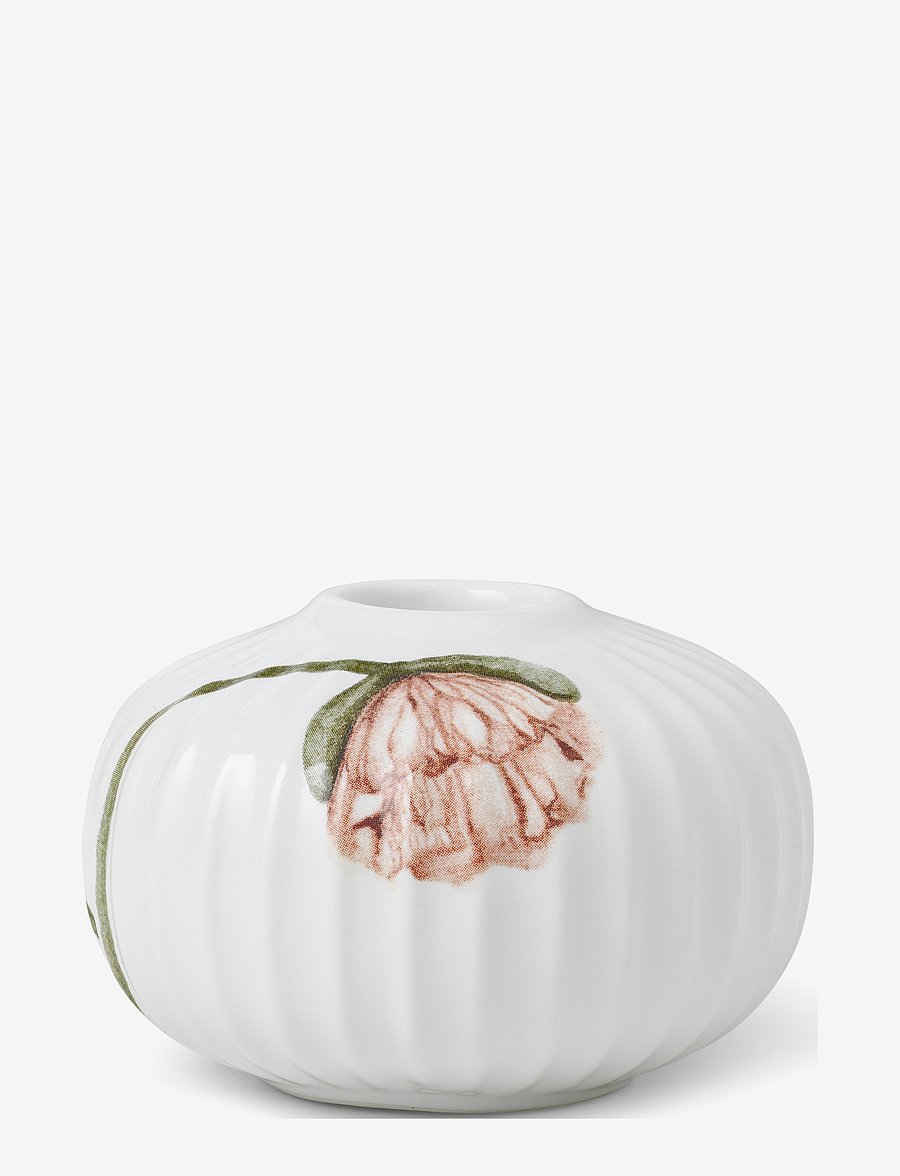 Kähler - Hammershøi Poppy Candle holder w. deco - küünlaalused ja küünlajalad - white w. deco - 0