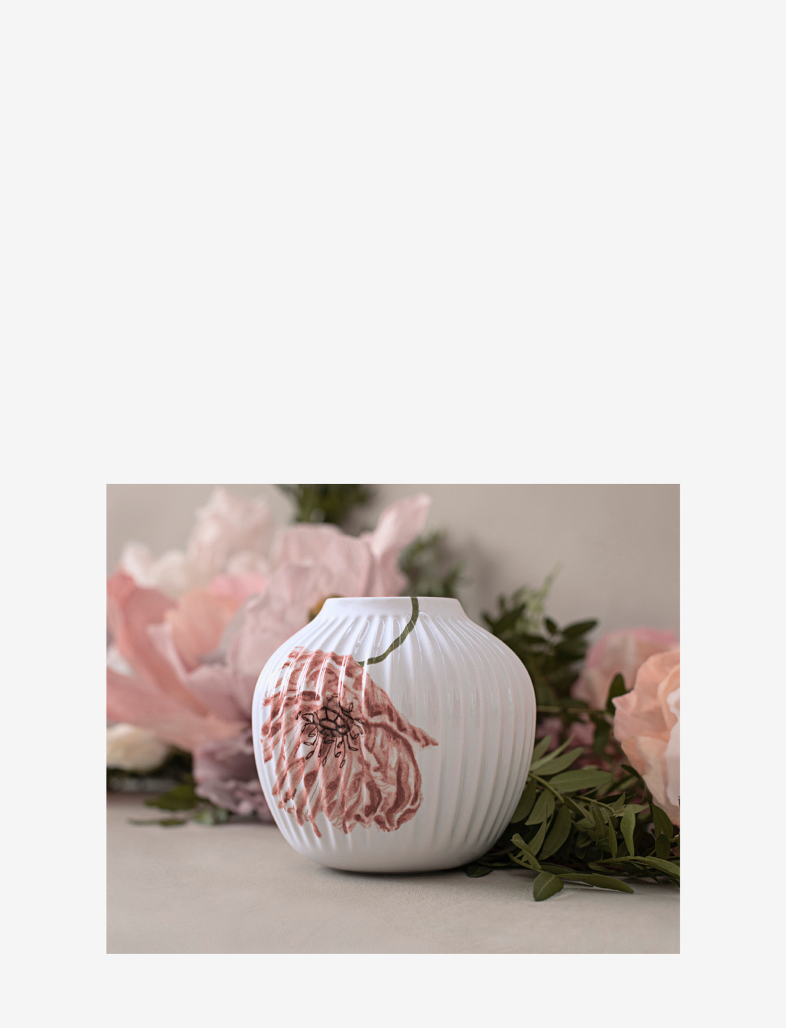 Kähler - Hammershøi Poppy Vase w. deco - white w. deco - 1