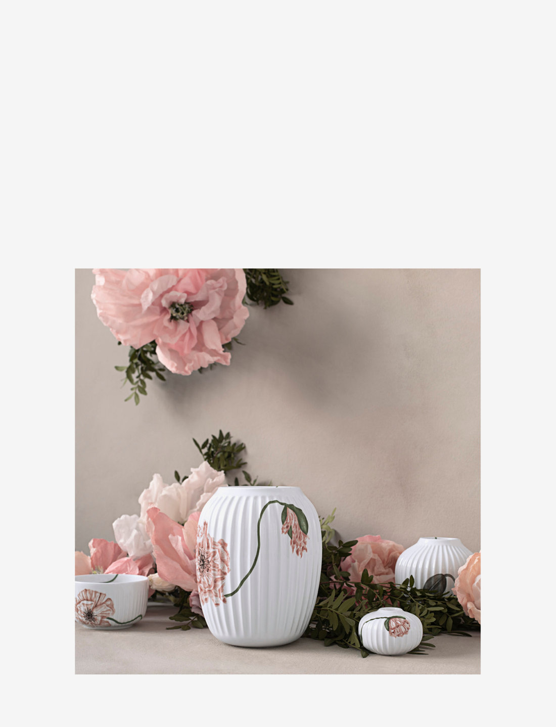 Kähler - Hammershøi Poppy Vase w. deco - vaasid - white w. deco - 1