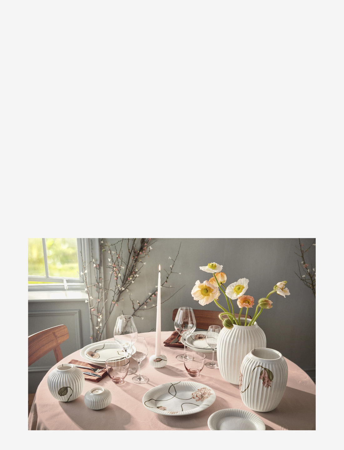Kähler - Hammershøi Poppy Vase w. deco - vaasid - white w. deco - 2