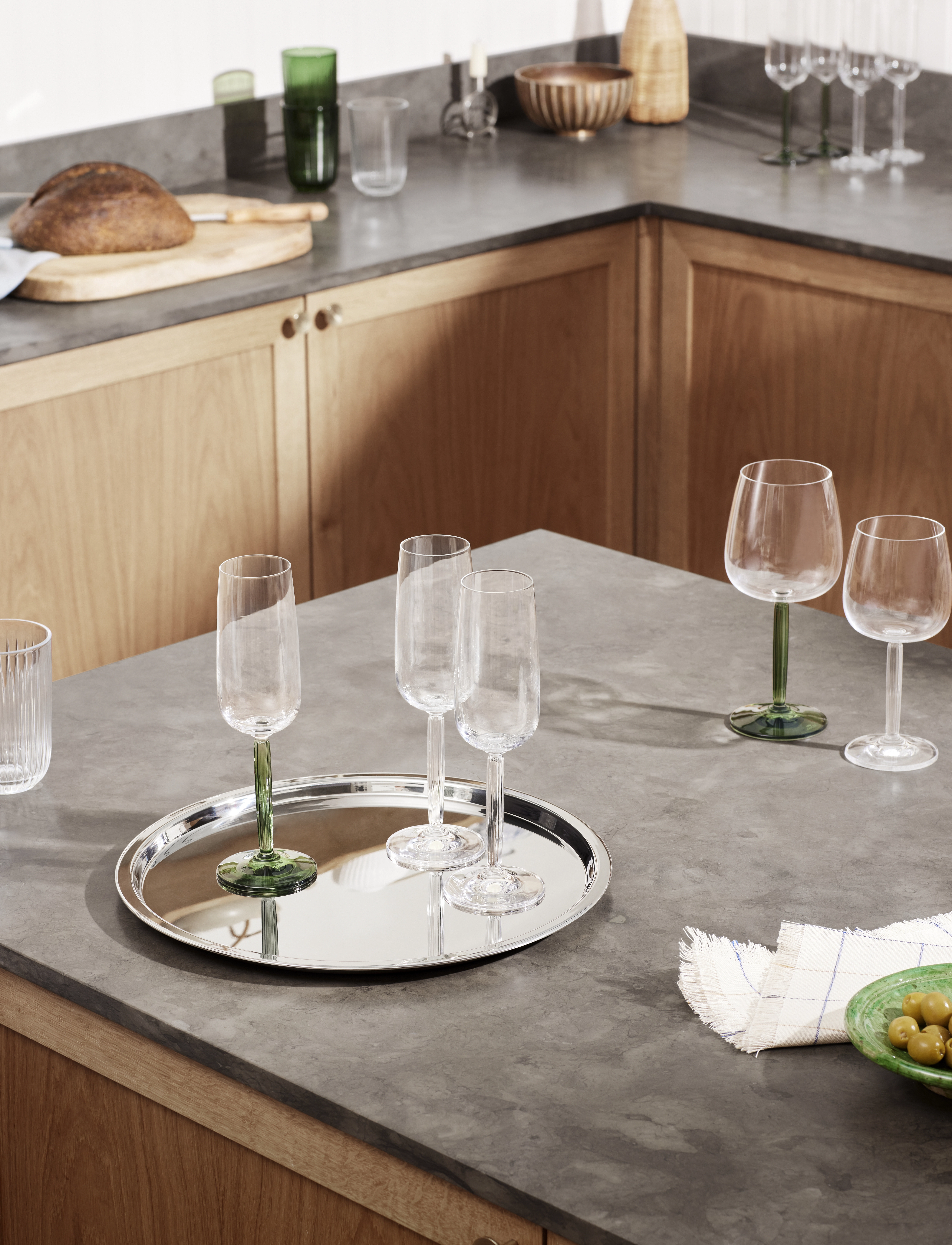 Kähler Hammershøi Champagneglas 24 Cl Grøn 2 Stk., CL, Glass, Grün - Champagne Homeware