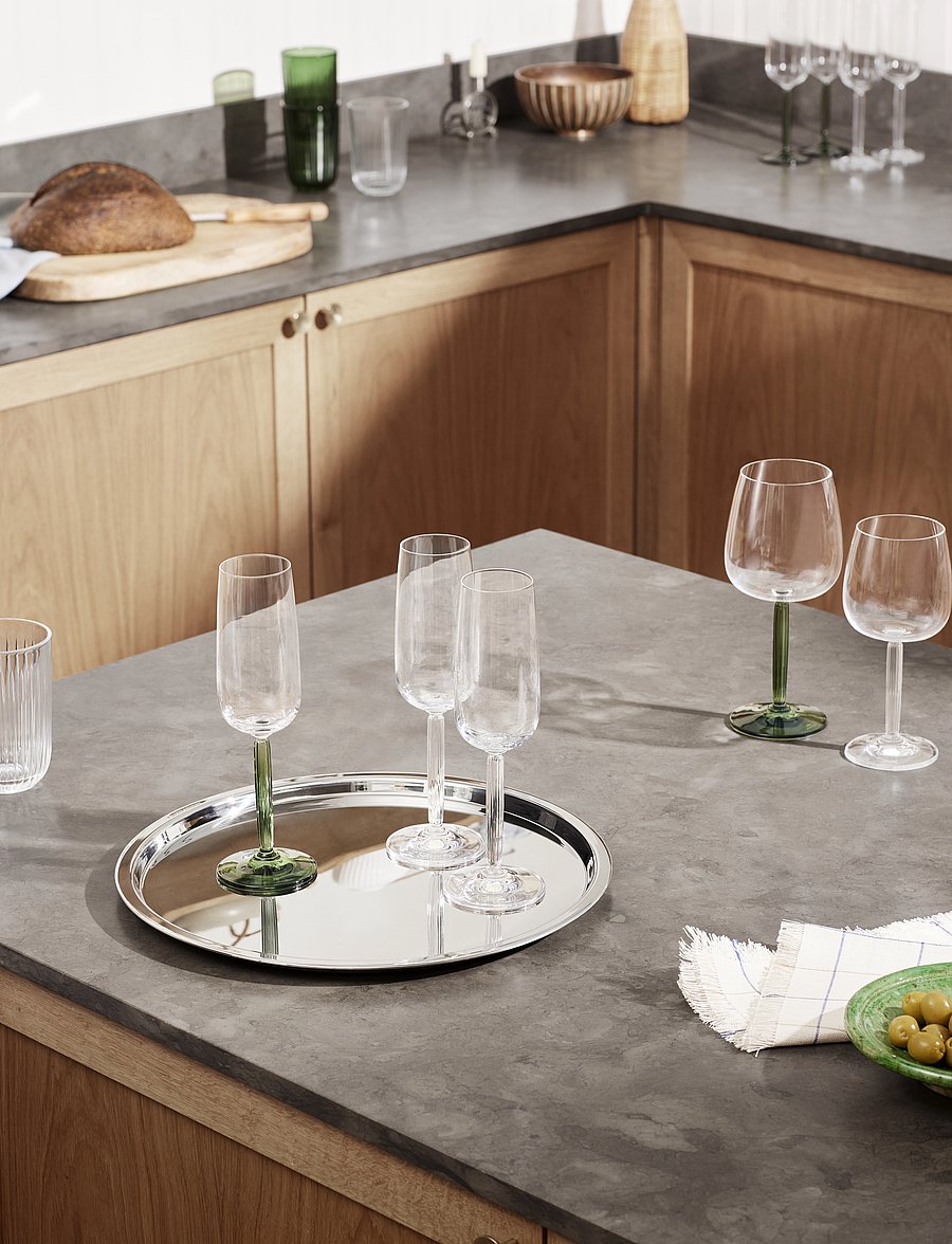 Kähler - Hammershøi Champagne Glass 24 cl green 2 pcs. - Šampanjaklaasid - green - 0
