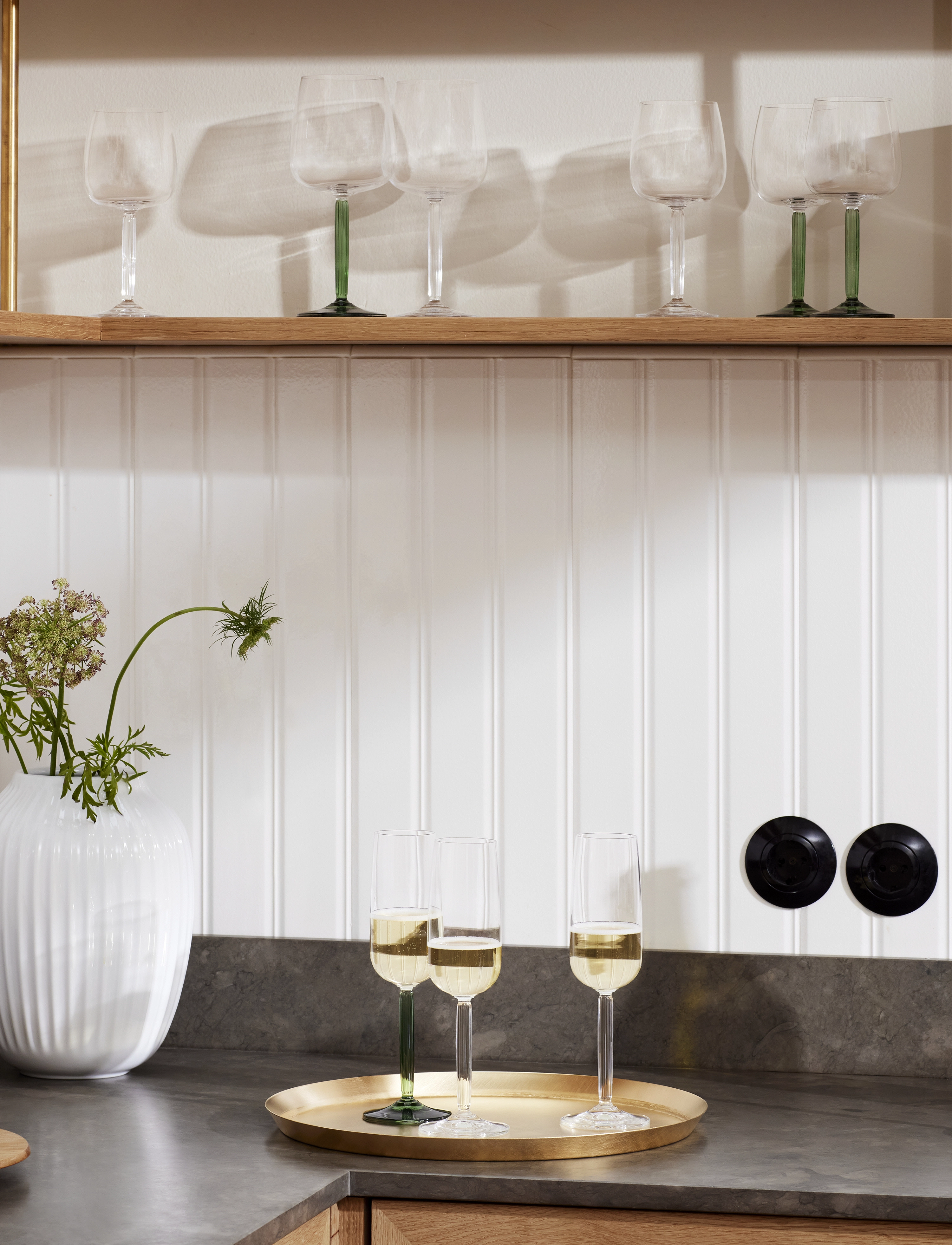 Kähler - Hammershøi Champagne Glass 24 cl green 2 pcs. - coupes à champagne - green - 5