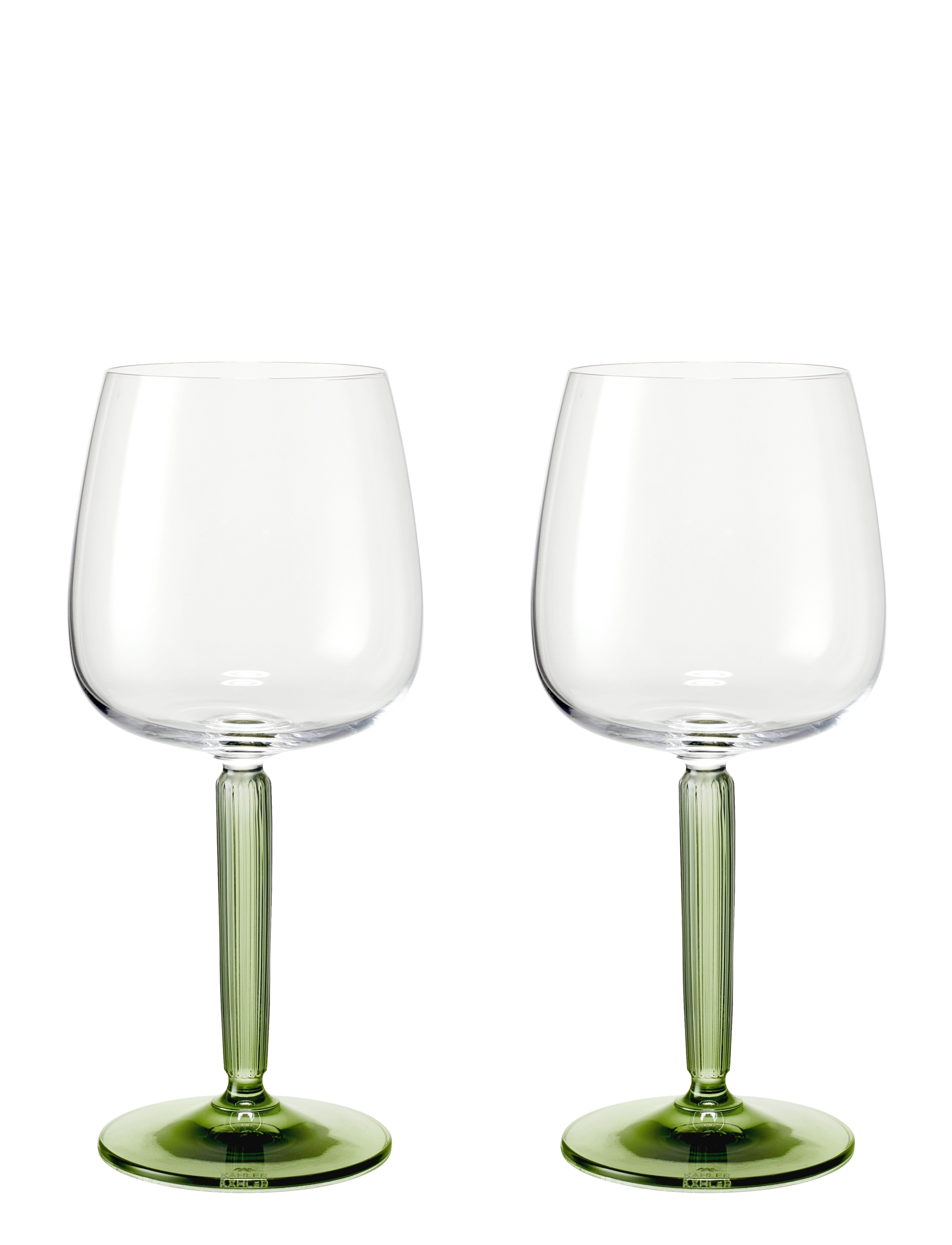 Kähler Hammershøi Rødvinsglas 49 Cl Grøn 2 Stk., cl, Wine Glass, Grün - Red Glasses, Homeware