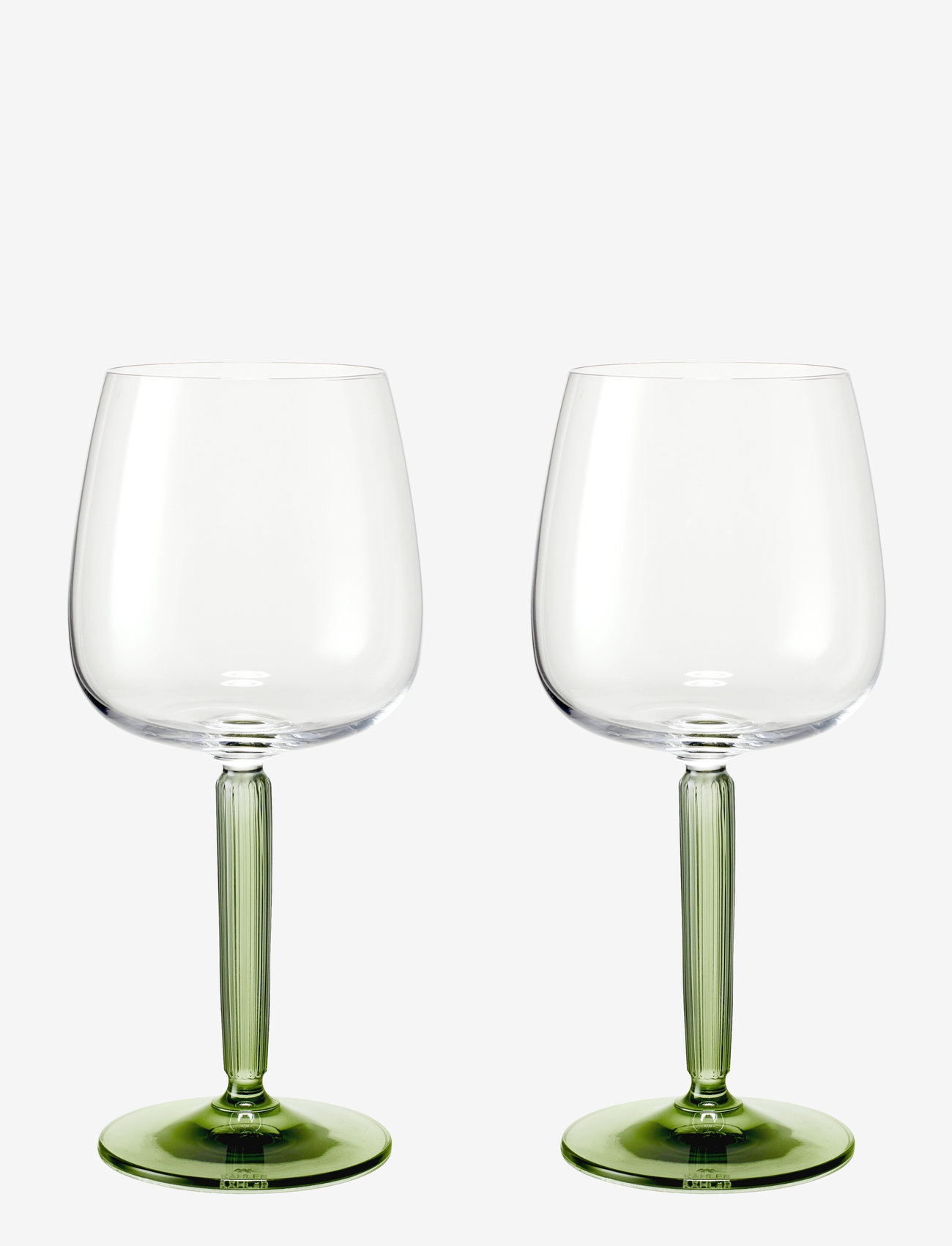 Kähler - Hammershøi Red Wine Glass 49 cl green 2 pcs. - red wine glasses - green - 0
