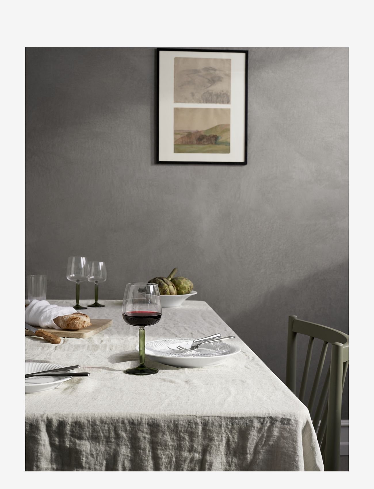 Kähler - Hammershøi Red Wine Glass 49 cl green 2 pcs. - red wine glasses - green - 5