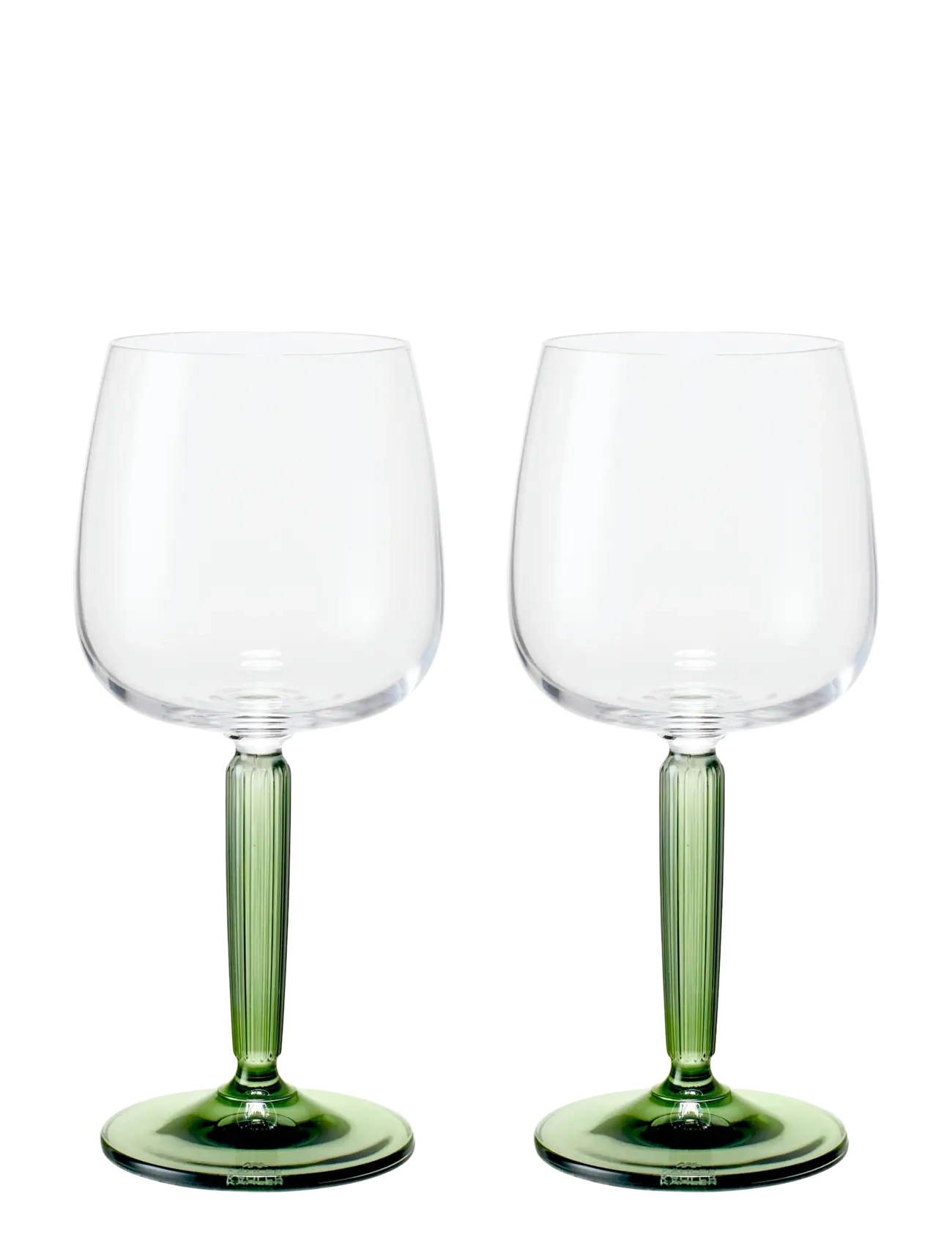 KÄHLER Hammershøi Hvidvinsglas 35 Cl Grøn 2 Stk. Grün - 35 Cl - Unisex