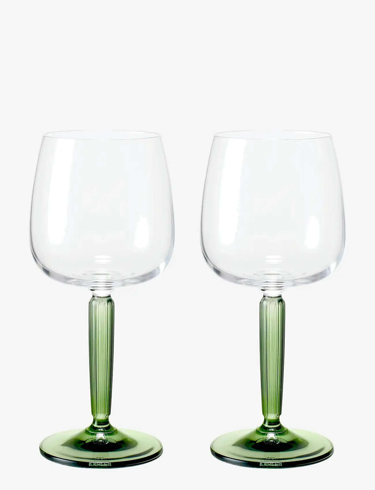 Kähler - Hammershøi White Wine Glass 35 cl green 2 pcs. - white wine glasses - green - 0