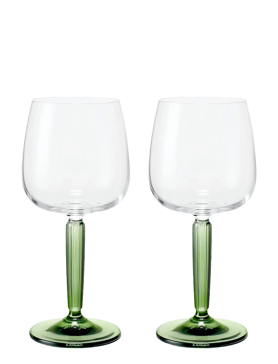 Kähler - Hammershøi White Wine Glass 35 cl green 2 pcs. - weißweingläser - green - 1