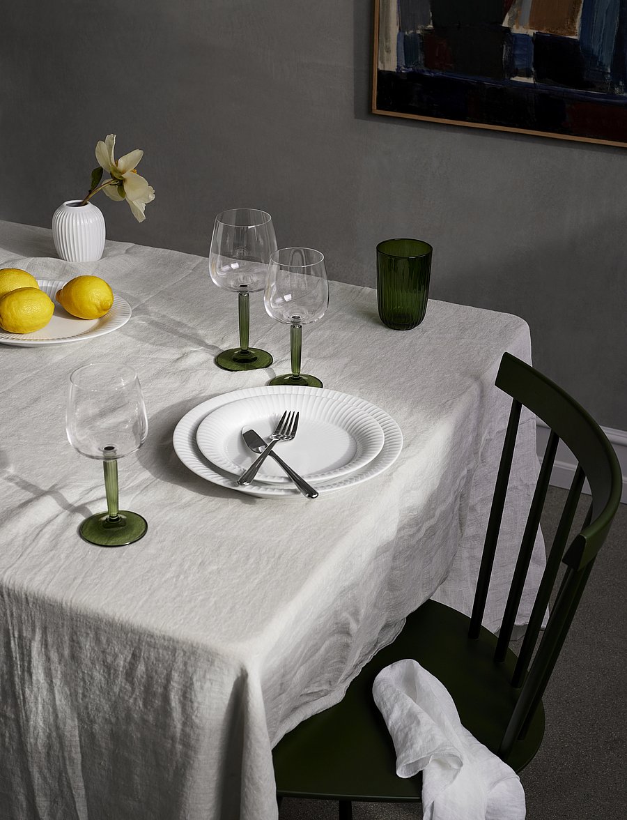 Kähler - Hammershøi White Wine Glass 35 cl green 2 pcs. - weißweingläser - green - 0