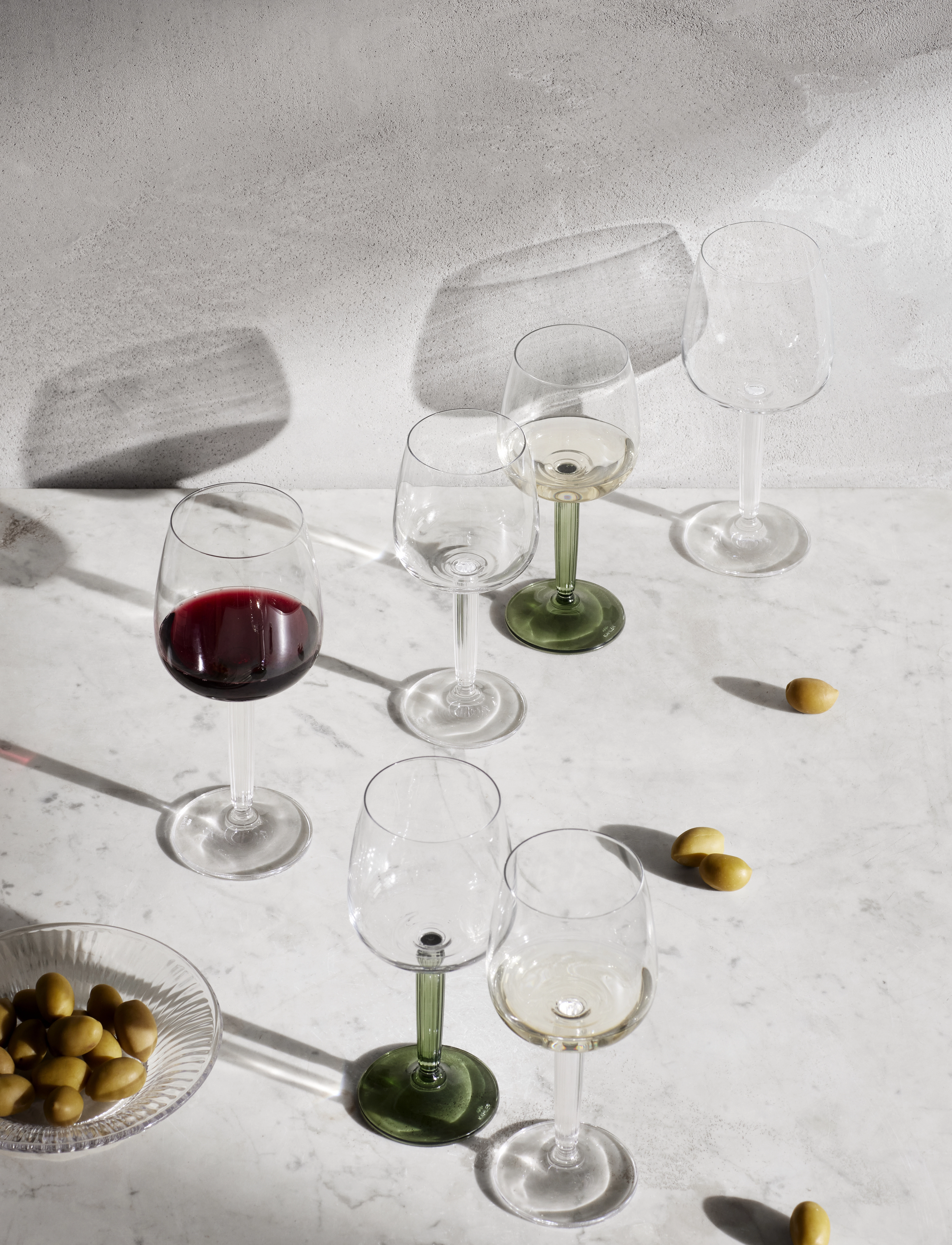 Kähler - Hammershøi White Wine Glass 35 cl green 2 pcs. - white wine glasses - green - 5