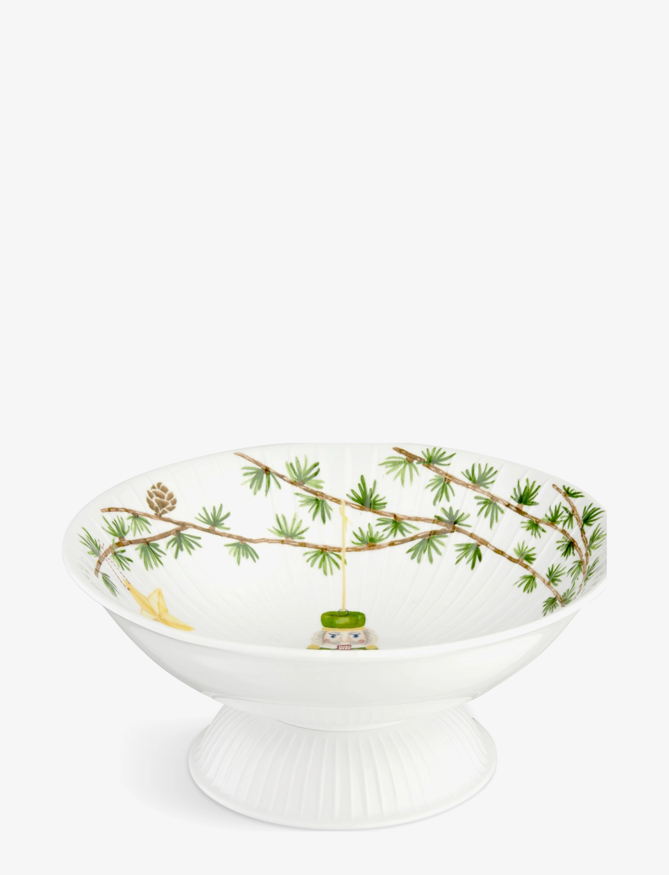 Kähler Hammershøi Christmas Bowl on stand Ø23 cm white w. deco - Vaata kõiki - WHITE W. DECO / multi