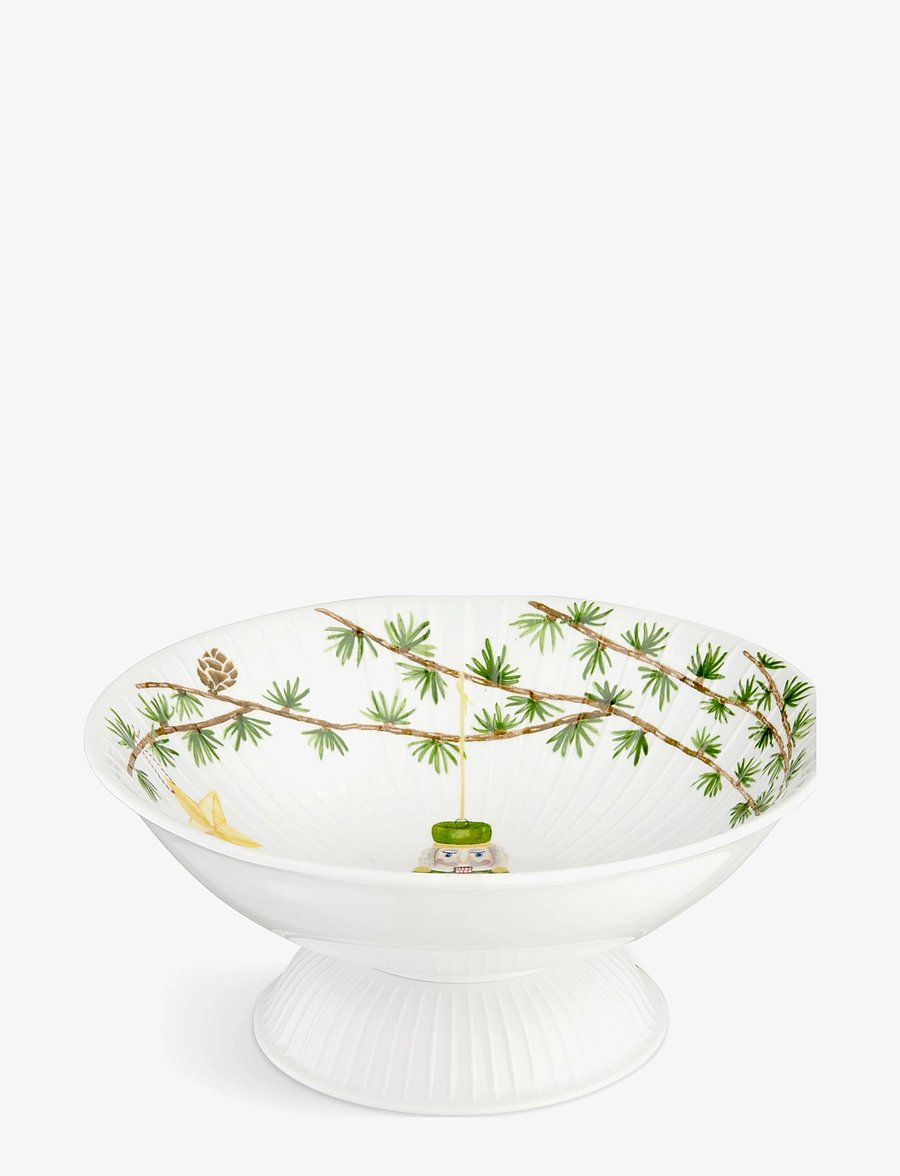 Kähler - Hammershøi Christmas Bowl on stand Ø23 cm white w. deco - jõulukaunistused - white w. deco - 1