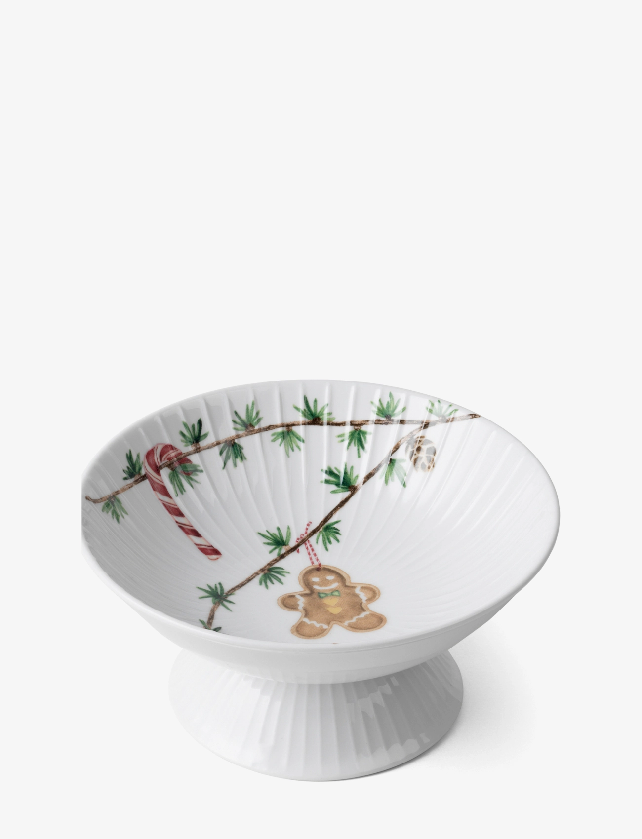 Kähler - Hammershøi Christmas Bowl on stand Ø16 cm white w. deco - dekoratiivsed vaagnad - white w. deco - 2