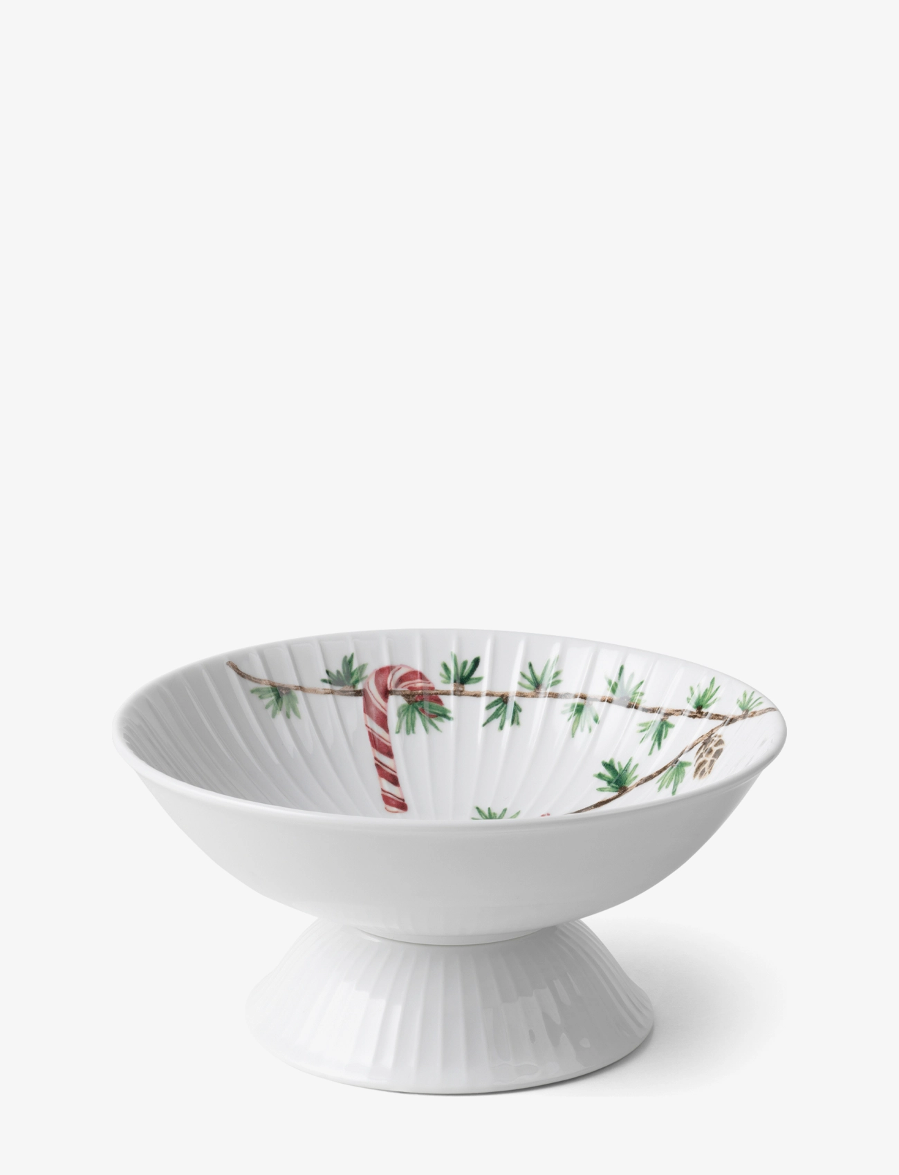 Kähler - Hammershøi Christmas Bowl on stand Ø16 cm white w. deco - dekoratiivsed vaagnad - white w. deco - 3