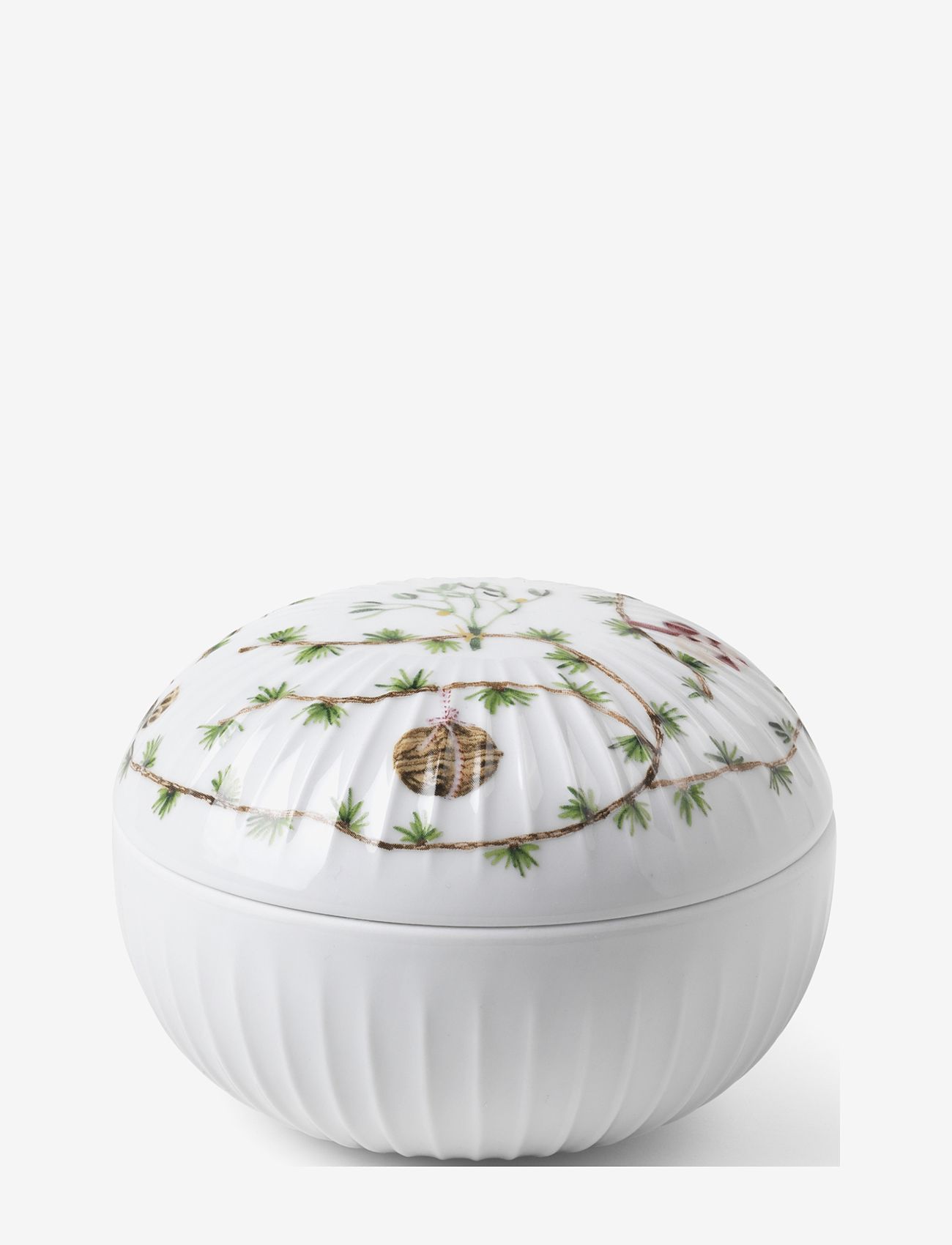 Kähler - Hammershøi Christmas Bonbonniere Ø12 cm white w. deco - dekoschalen - white w. deco - 0