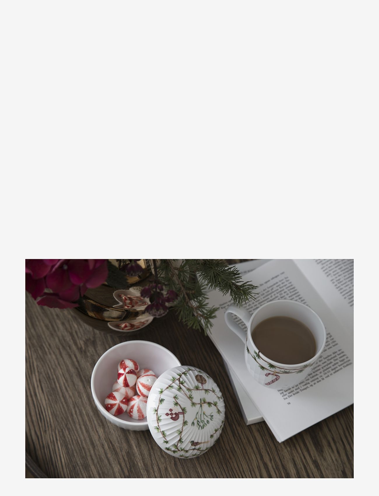 Kähler - Hammershøi Christmas Bonbonniere Ø12 cm white w. deco - dekoschalen - white w. deco - 3