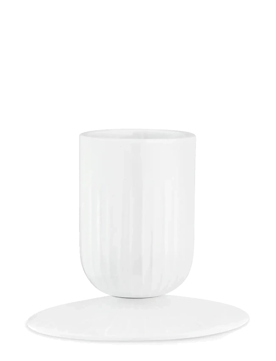 Kähler - Hammershøi Block candle holder H9.5 white - kerzenständer - white - 1